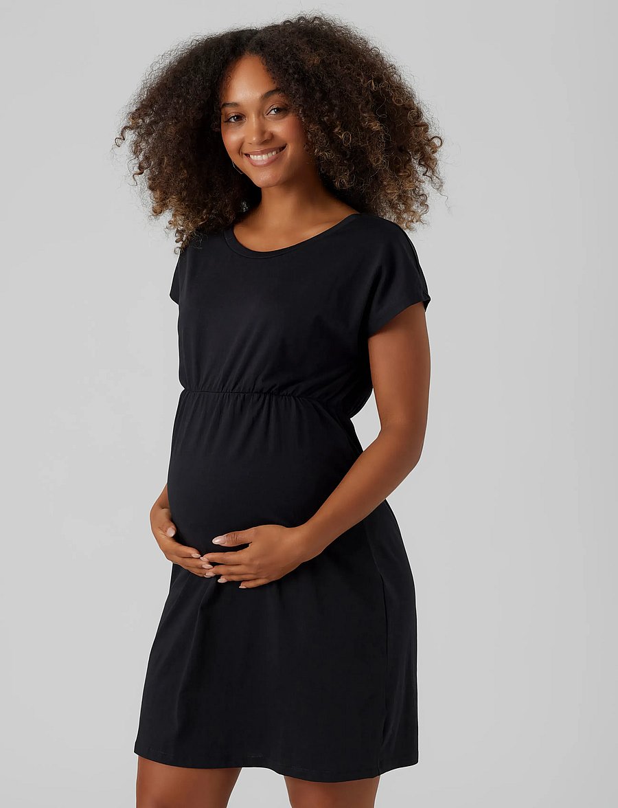 Vero Moda Maternity - VMMLUNA SS SHORT DRESS 2-PACK - t-shirtklänningar - black - 5
