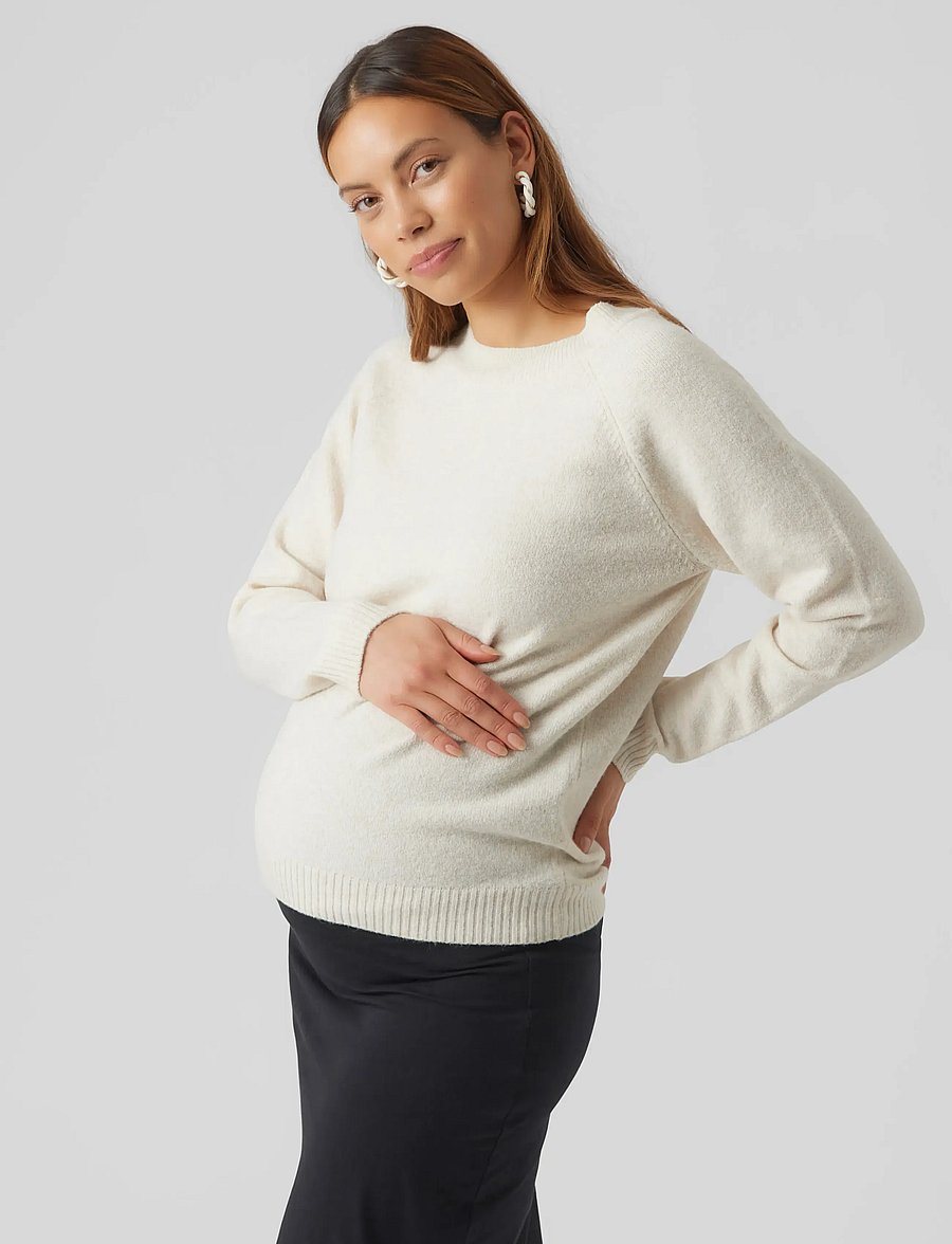 Vero Moda Maternity - VMMDOFFY LS O-NECK BLOUSE GA - oberteile - birch - 0