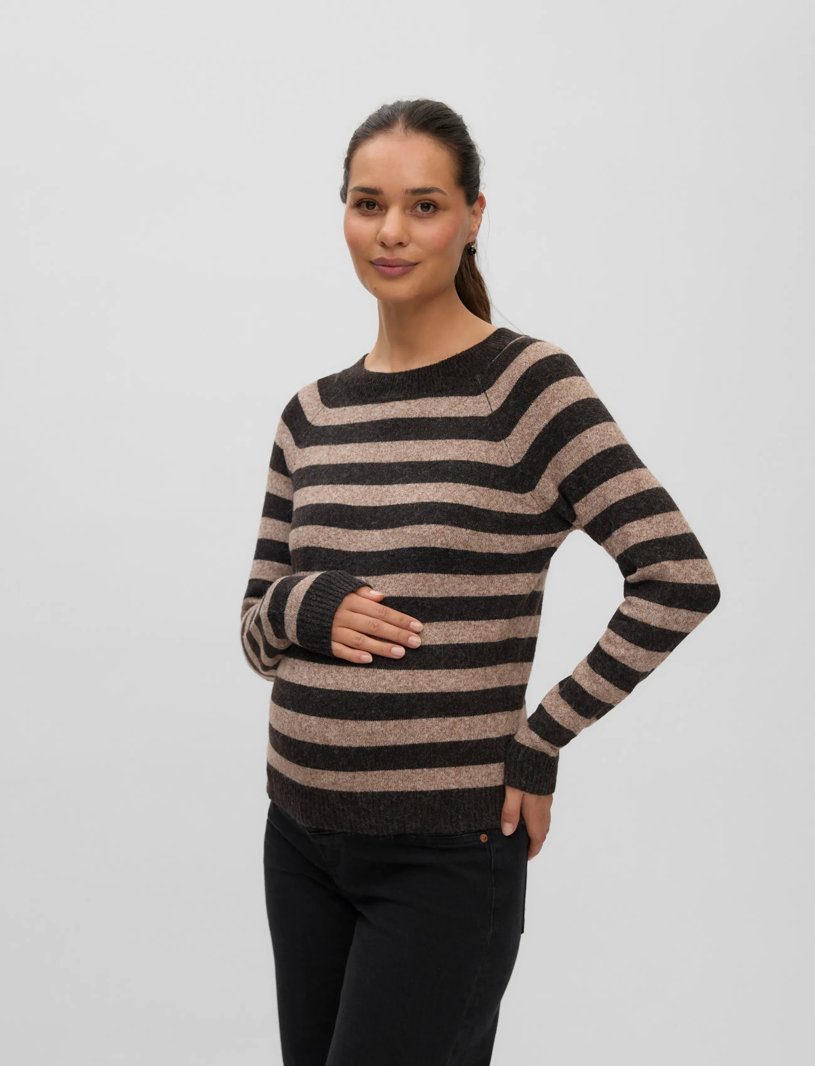 Vero Moda Maternity - VMMDOFFY LS O-NECK BLOUSE GA - oberteile - chocolate torte - 4