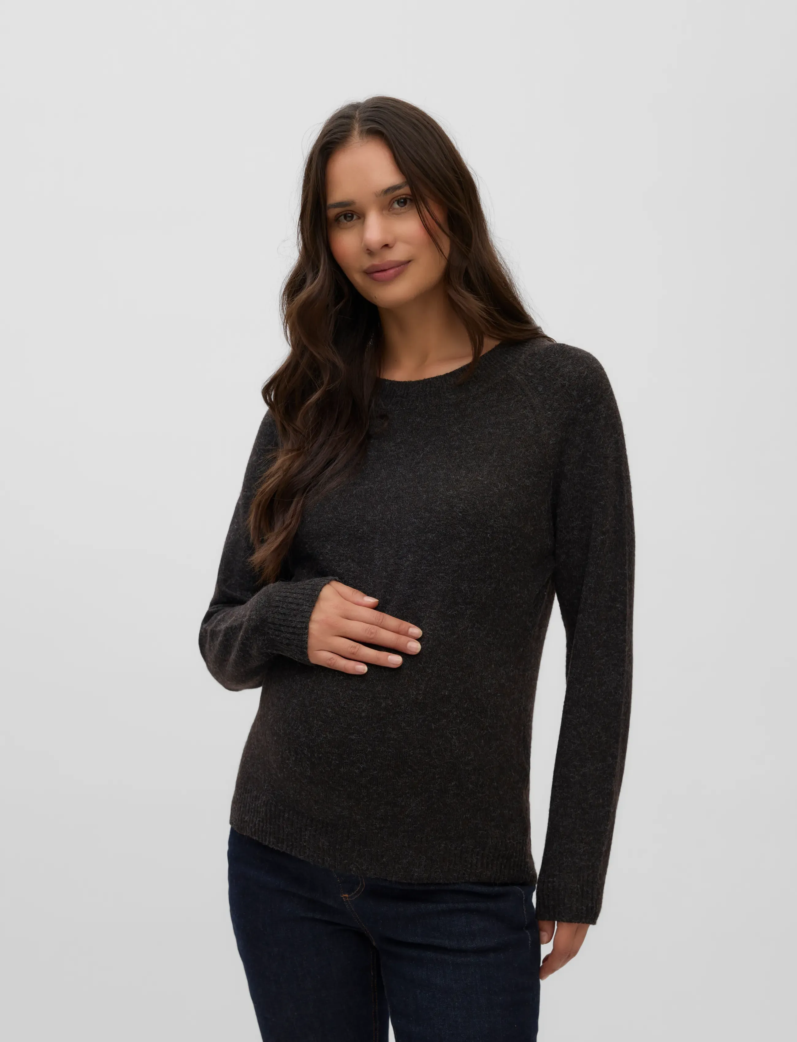 Vero Moda Maternity - VMMDOFFY LS O-NECK BLOUSE GA - Överdelar - chocolate torte - 0