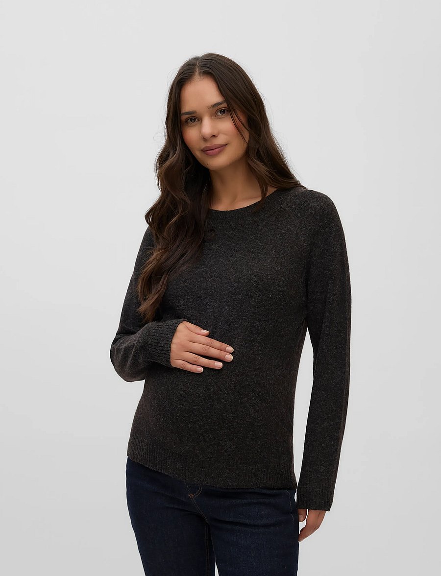 Vero Moda Maternity - VMMDOFFY LS O-NECK BLOUSE GA - Överdelar - chocolate torte - 0