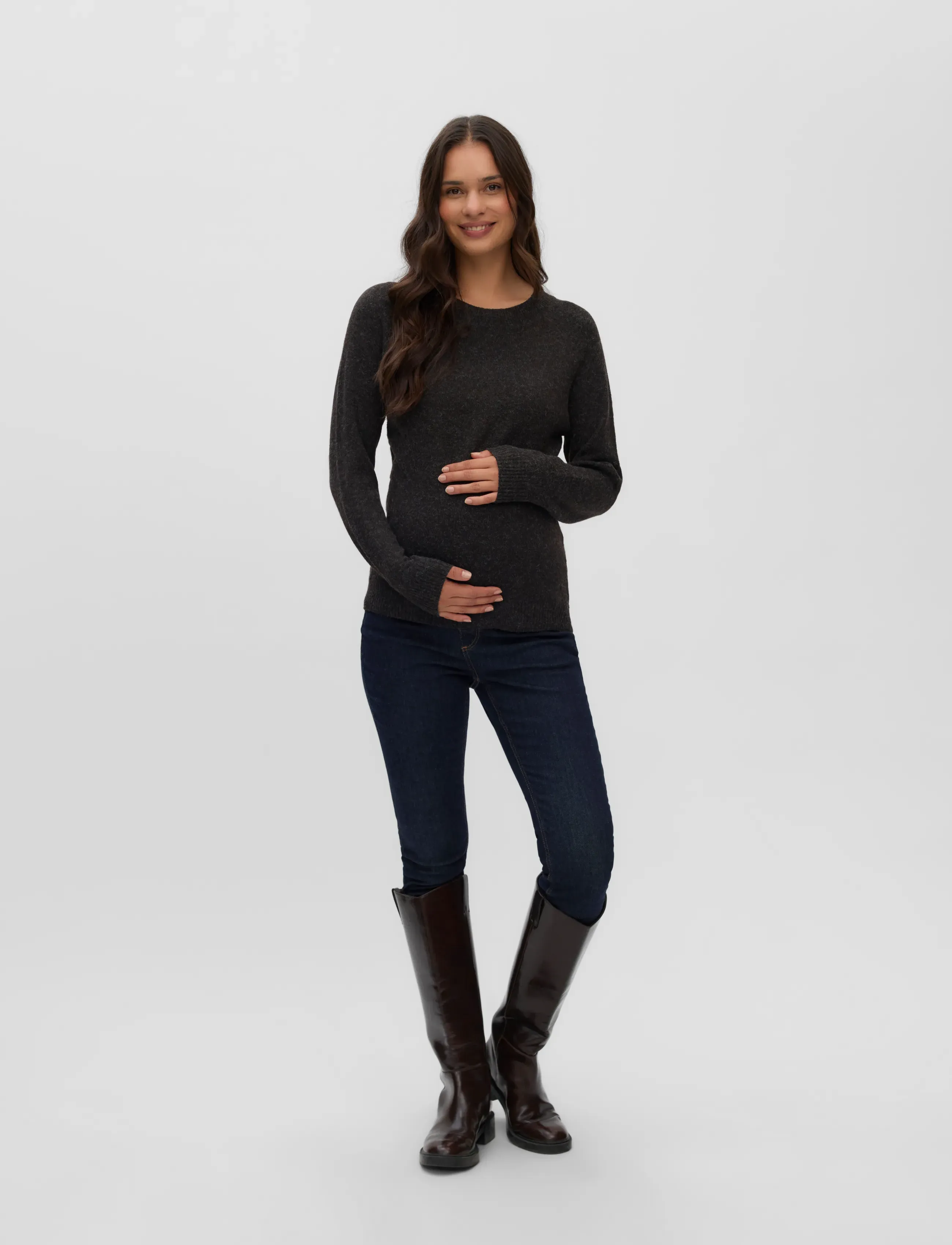 Vero Moda Maternity - VMMDOFFY LS O-NECK BLOUSE GA - Överdelar - chocolate torte - 4