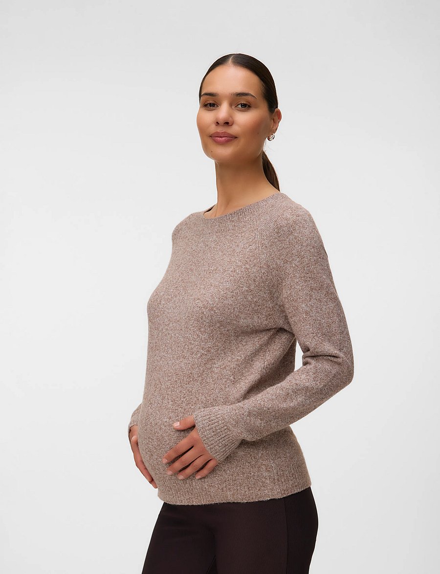Vero Moda Maternity - VMMDOFFY LS O-NECK BLOUSE GA - topid - cocoa brown - 0