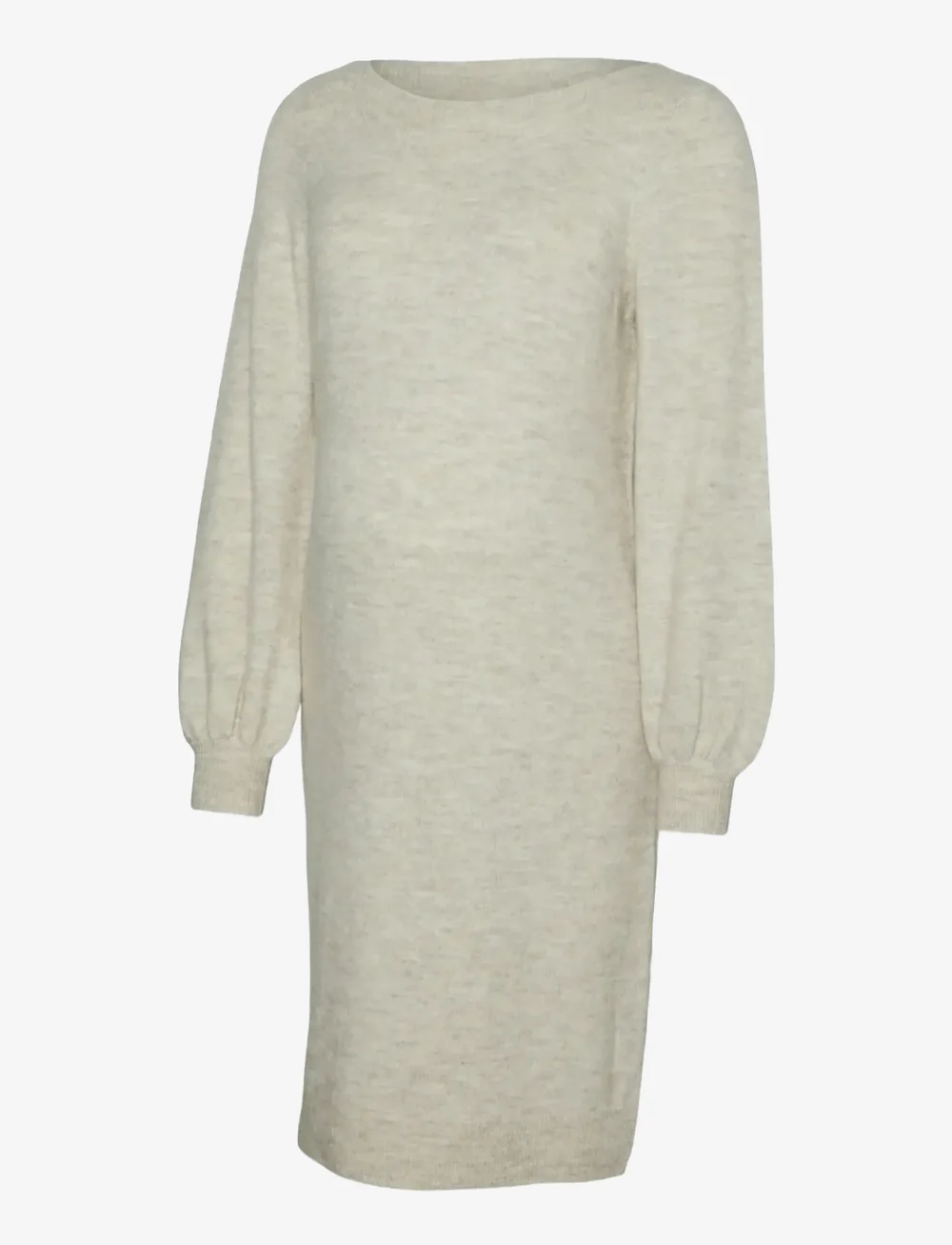 Vero Moda Maternity - VMMLEFILE BALLOON LS BOATNECK DRESS NOOS - knitted dresses - birch - 1