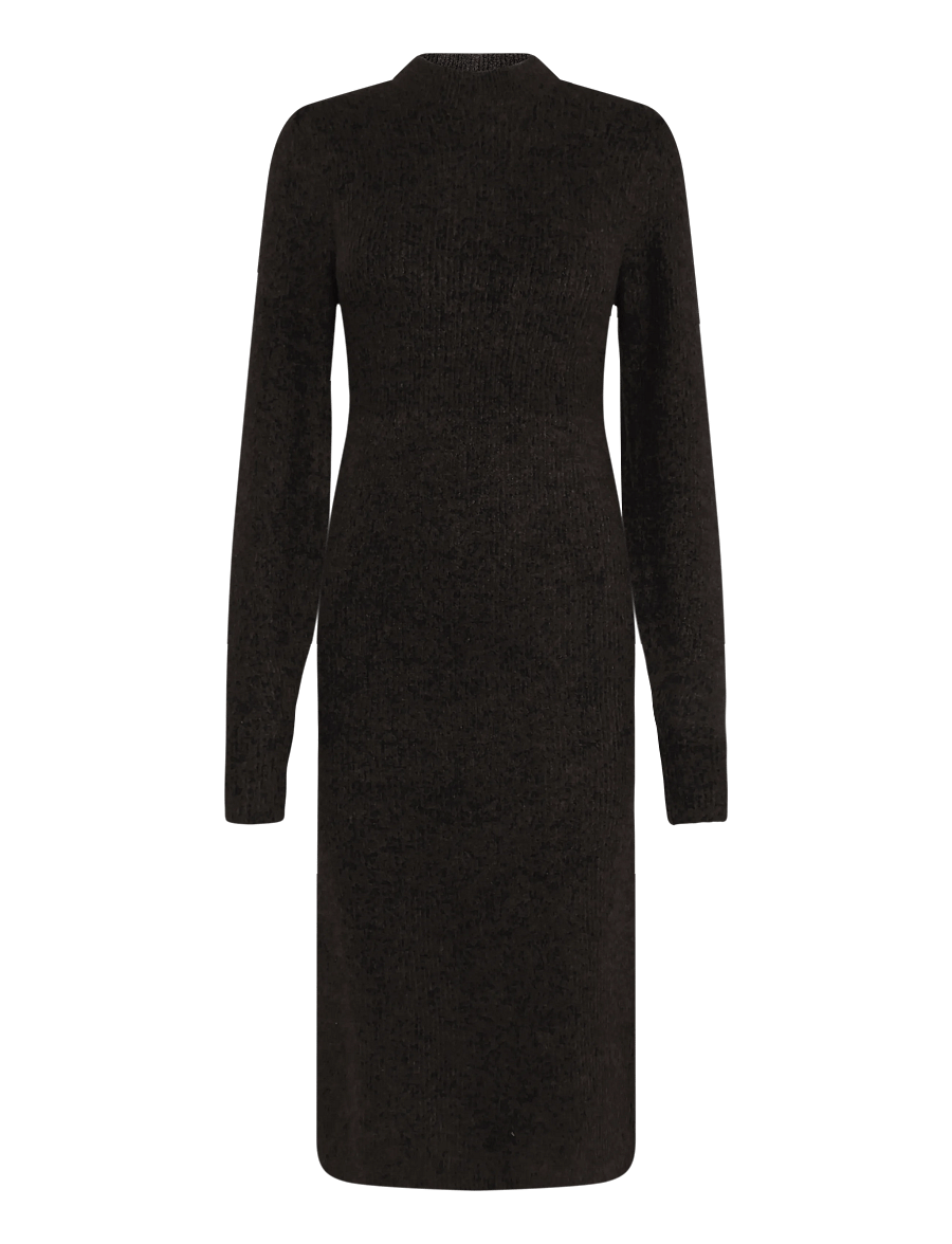 Vero Moda Maternity - VMMVILLA LS O-NECK DRESS GA LCS - strickkleider - chocolate torte - 0