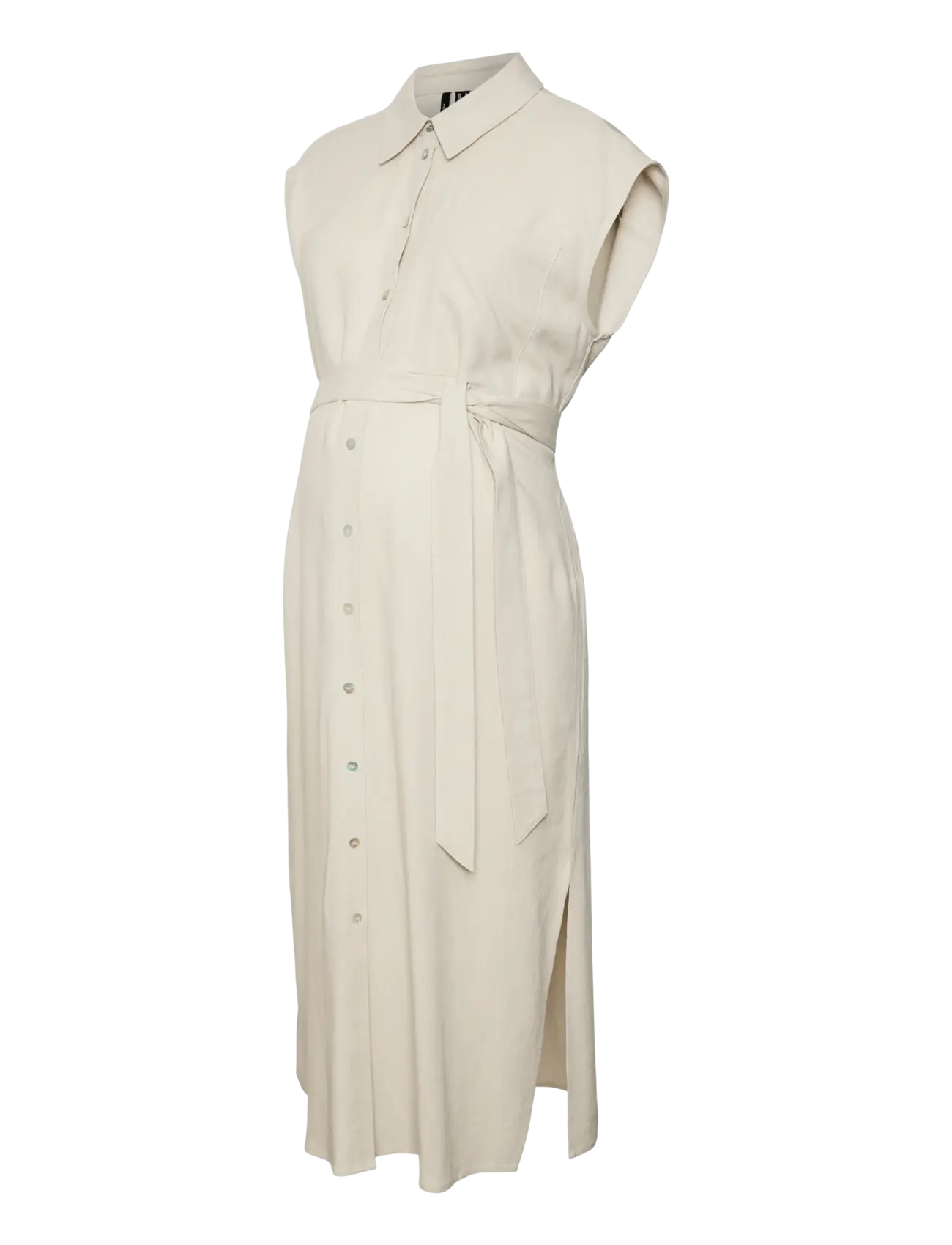 Vero Moda Maternity VMMMYMILO SL CALF SHIRT DRESS WVN - Umstandsmode - SILVER LINING / beige