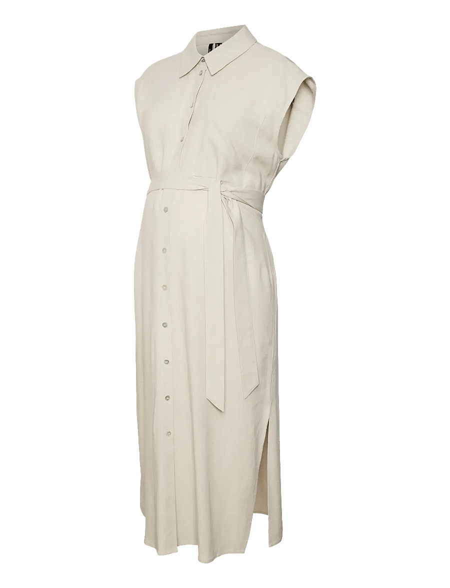 Vero Moda Maternity - VMMMYMILO SL CALF SHIRT DRESS WVN - robes chemises - silver lining - 1