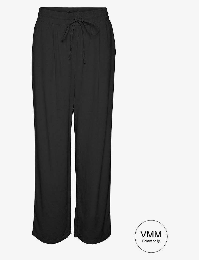 Vero Moda Maternity - VMMJESMILO WIDE PANTS WVN GA - leinenhosen - black - 1