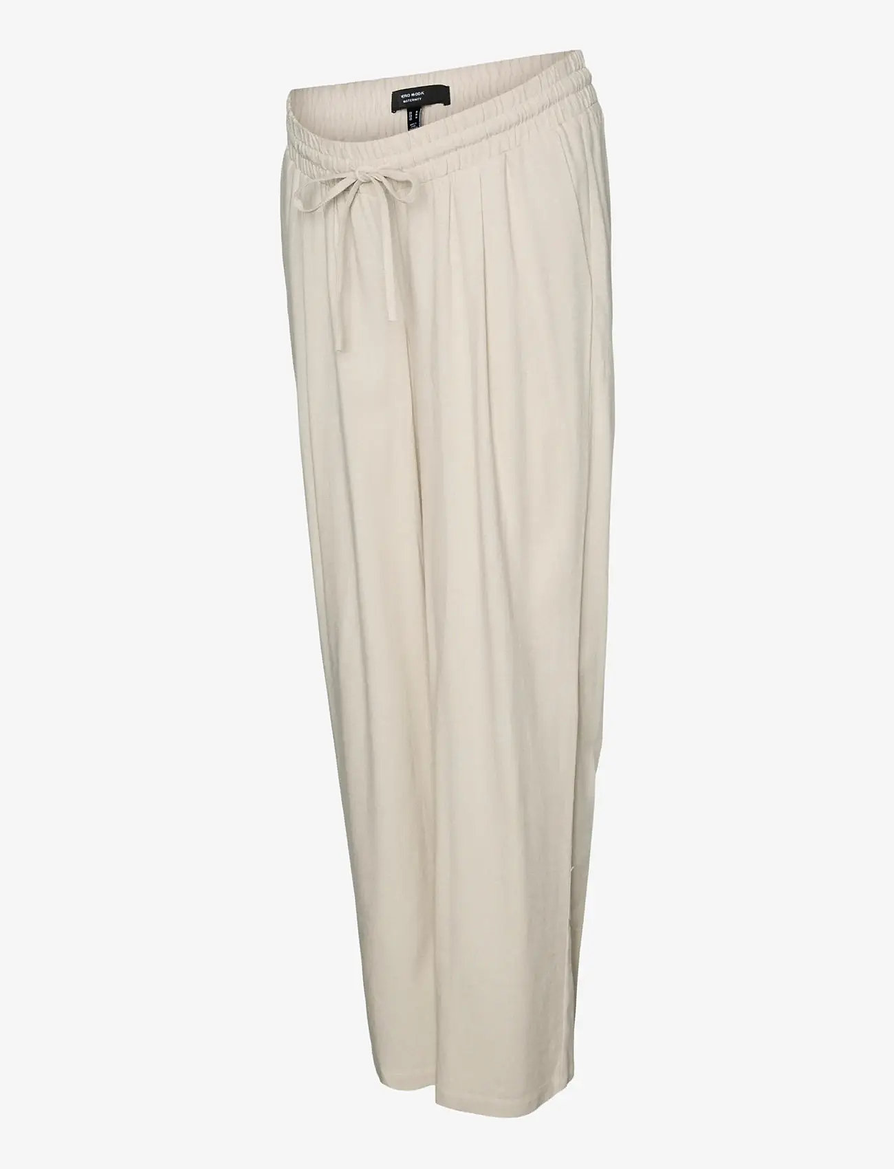 Vero Moda Maternity - VMMJESMILO WIDE PANTS WVN GA - leinenhosen - silver lining - 1