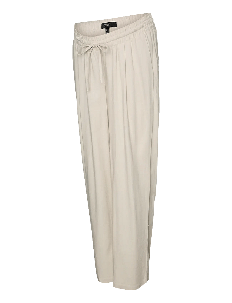 Vero Moda Maternity - VMMJESMILO WIDE PANTS WVN GA - leinenhosen - silver lining - 1