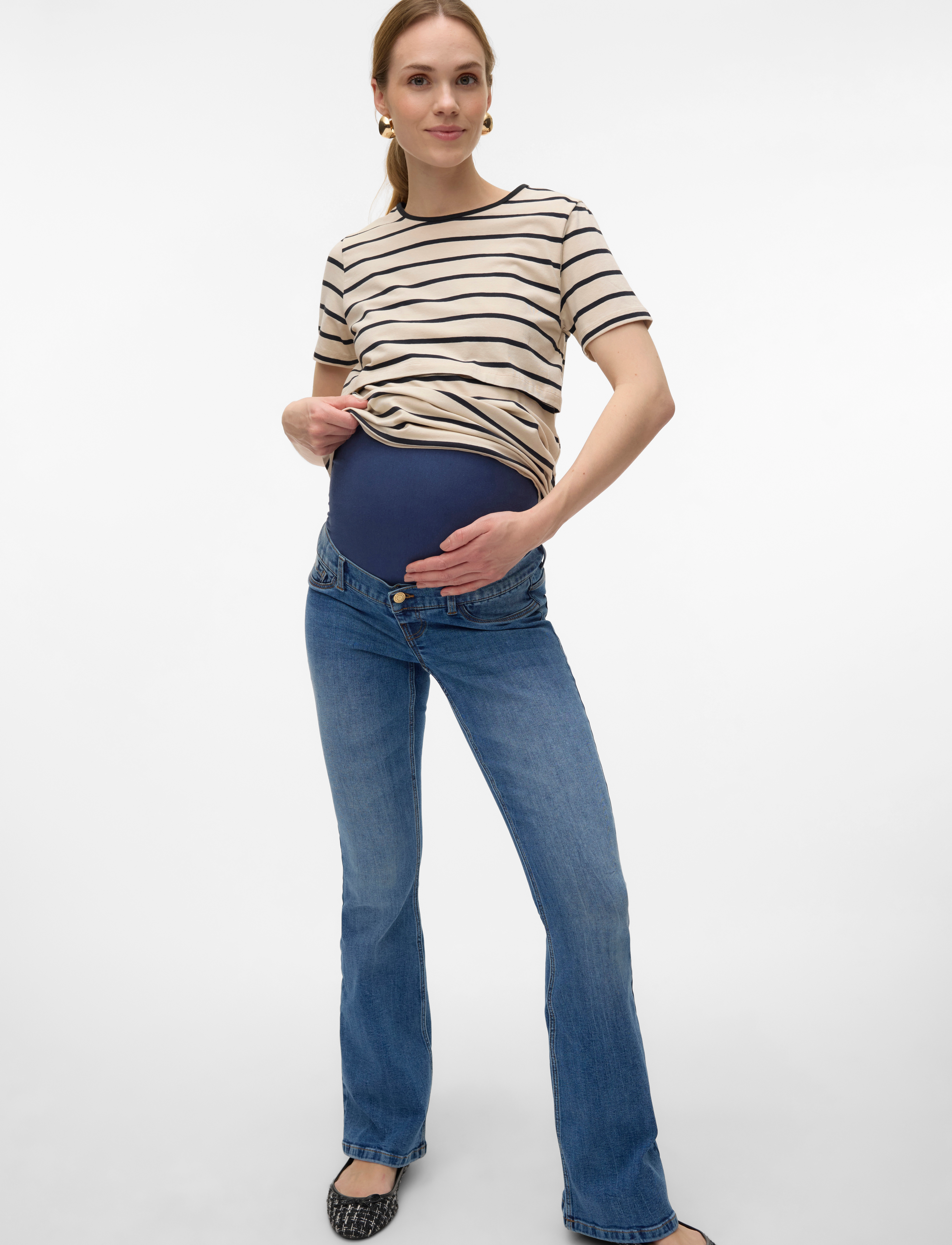 Vero Moda Maternity Vmmsigi Flared Denim Jeans Vi3208, XS, Jeans, Blau - Flares, Frauen