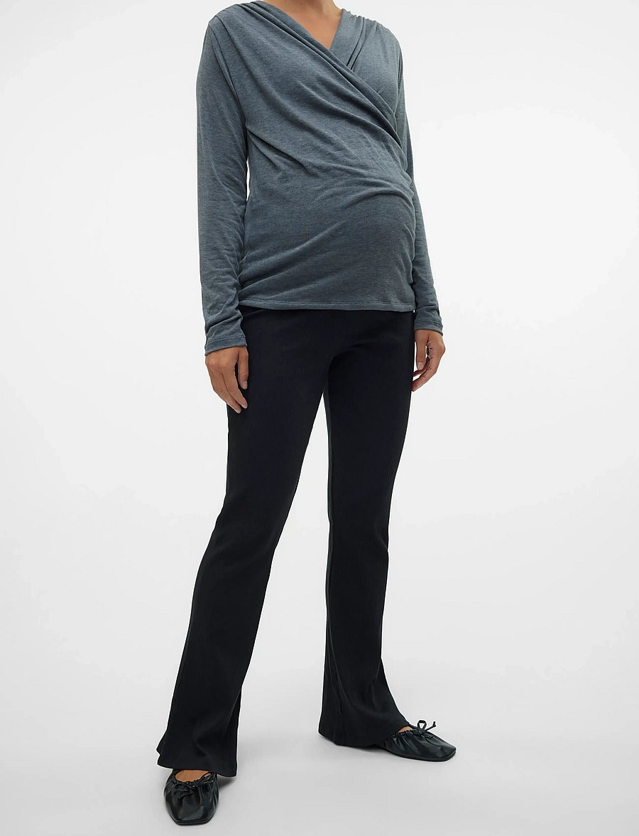 Vero Moda Maternity - VMMLAVENDER HW FLARED LEGGINGS NOOS - püksid ja seelikud - black - 0