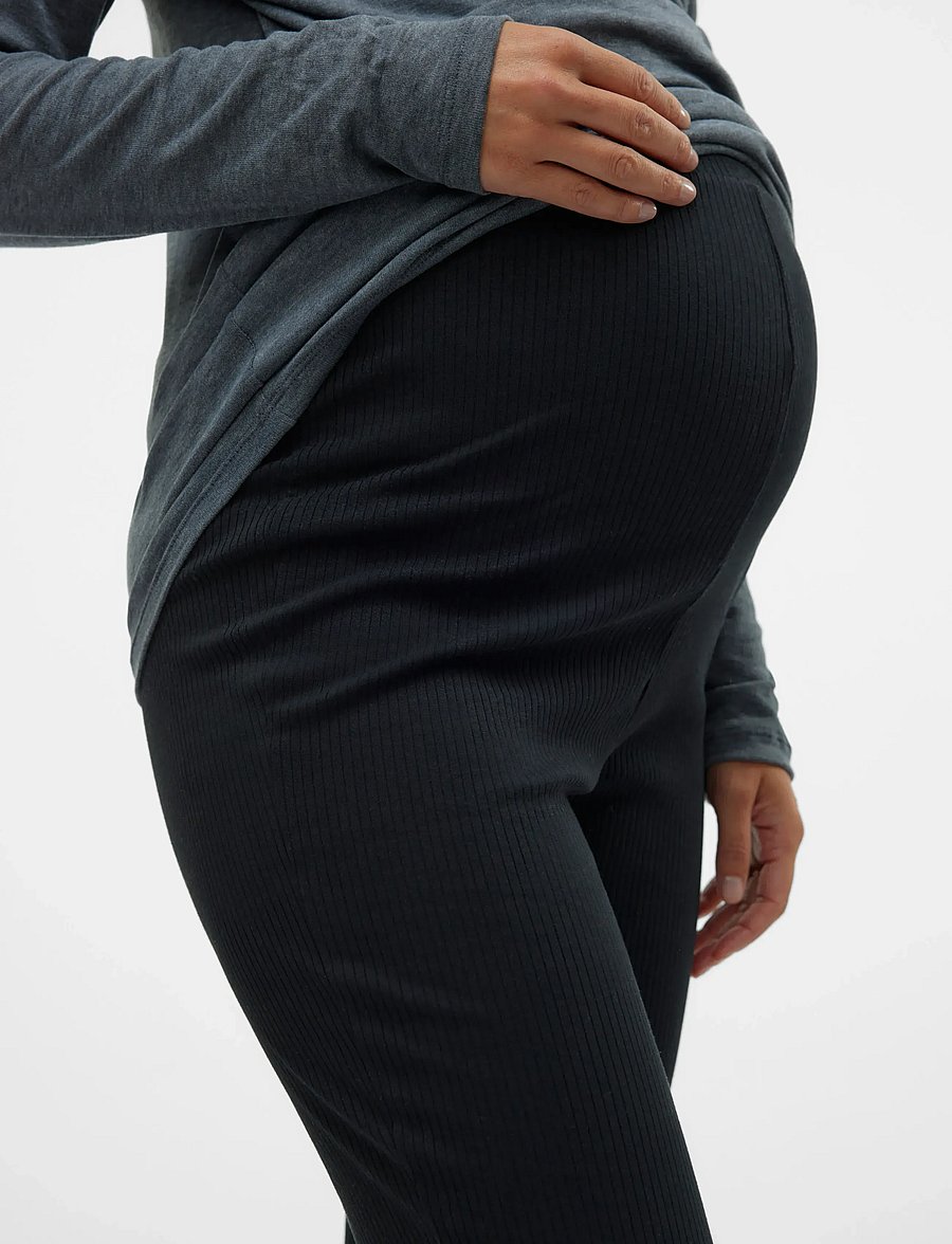 Vero Moda Maternity - VMMLAVENDER HW FLARED LEGGINGS NOOS - püksid ja seelikud - black - 5