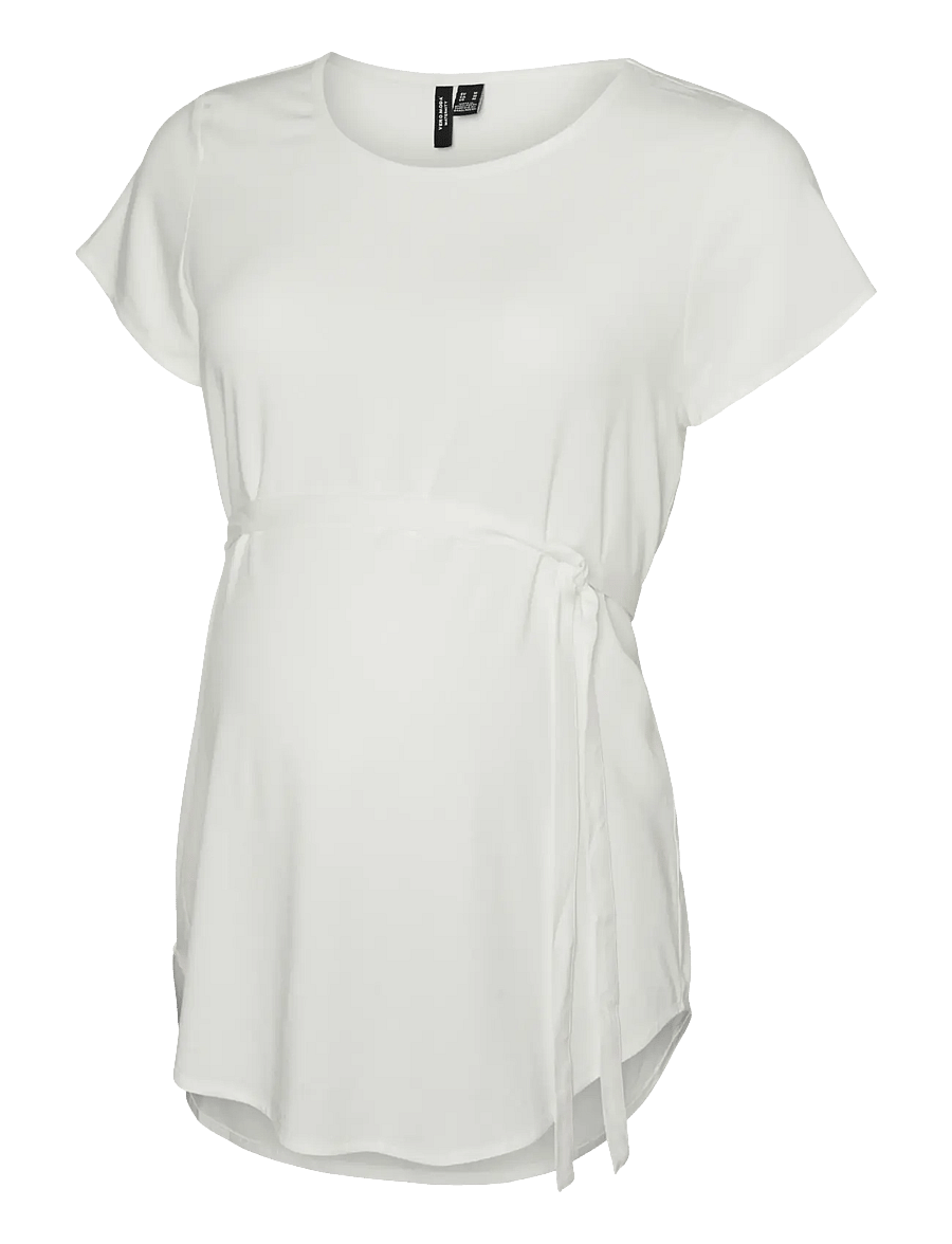 Vero Moda Maternity - VMMBELLA SS TOP WVN GA - tops - snow white - 1