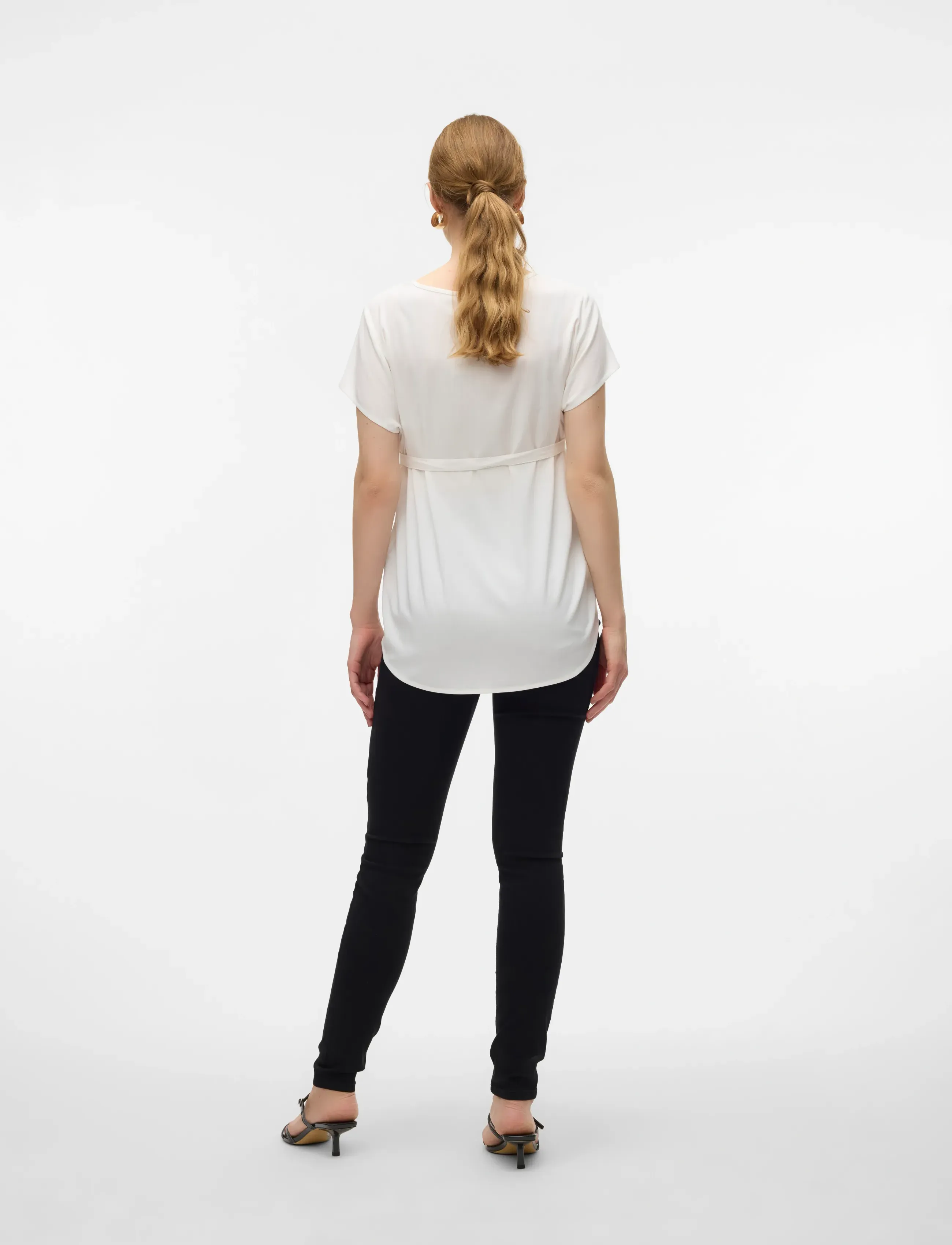 Vero Moda Maternity - VMMBELLA SS TOP WVN GA NOOS - tops - snow white - 2