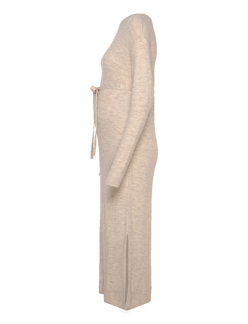 Vero Moda Maternity - VMMLEFILE LS BOATNECK CALF DRESS NOOS - strikkjoler - birch - 3
