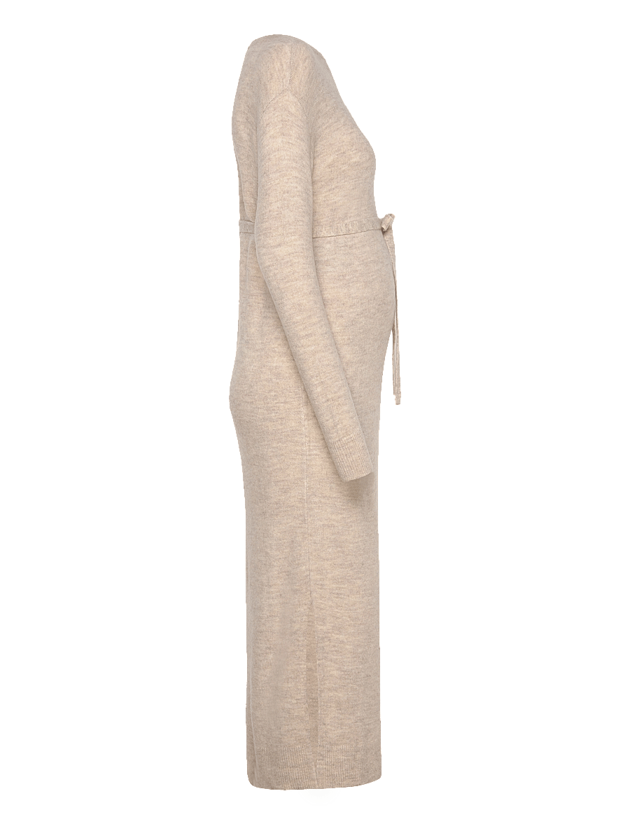 Vero Moda Maternity - VMMLEFILE LS BOATNECK CALF DRESS NOOS - strickkleider - birch - 5