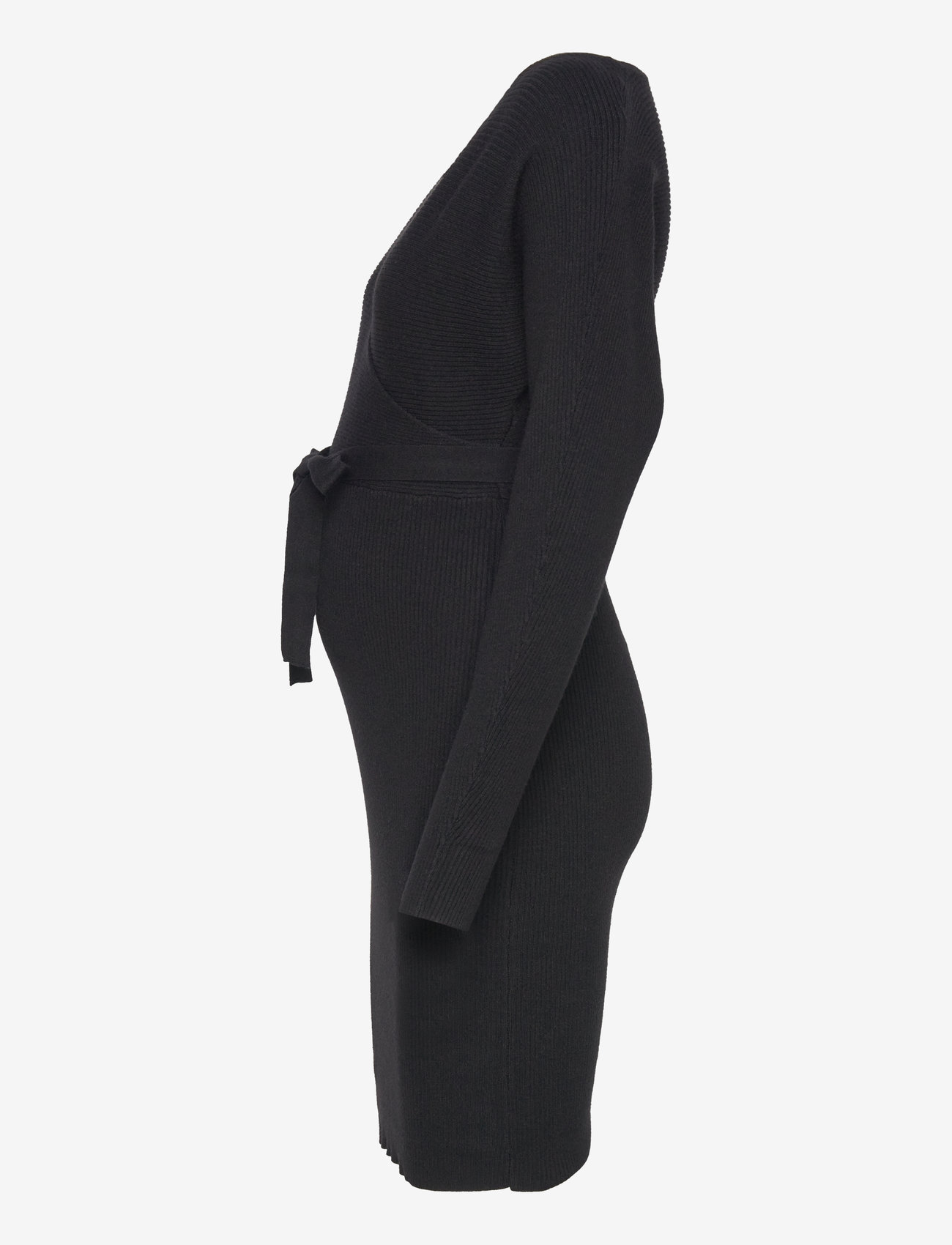 Vero Moda Maternity - VMMHOLLYREM LS V-NECK DRESS GA NOOS - midikleider - black - 3