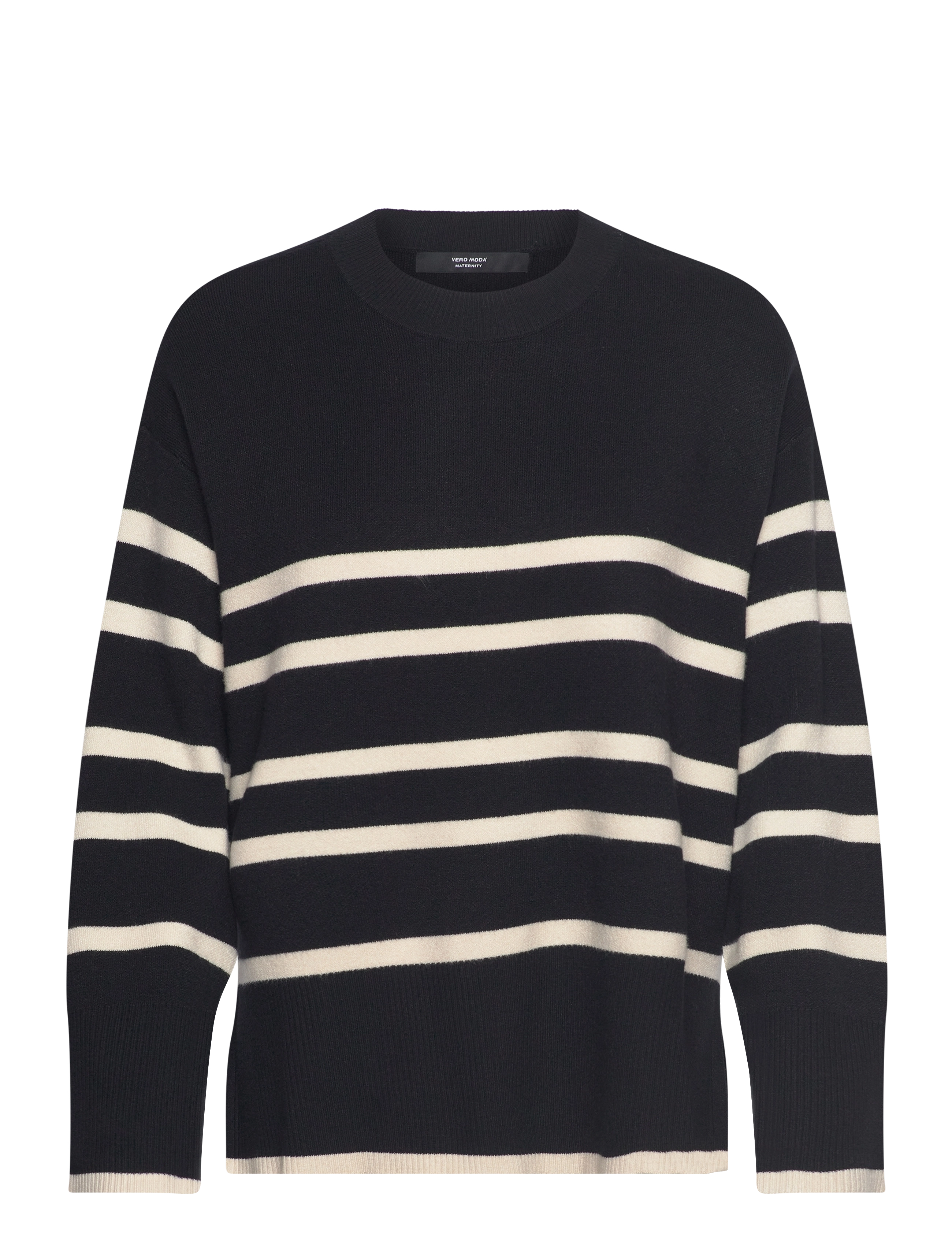 Vero Moda Maternity VMMSABA LS O-NECK STRIPE PULLOVER GA - Trøjer - BLACK / black