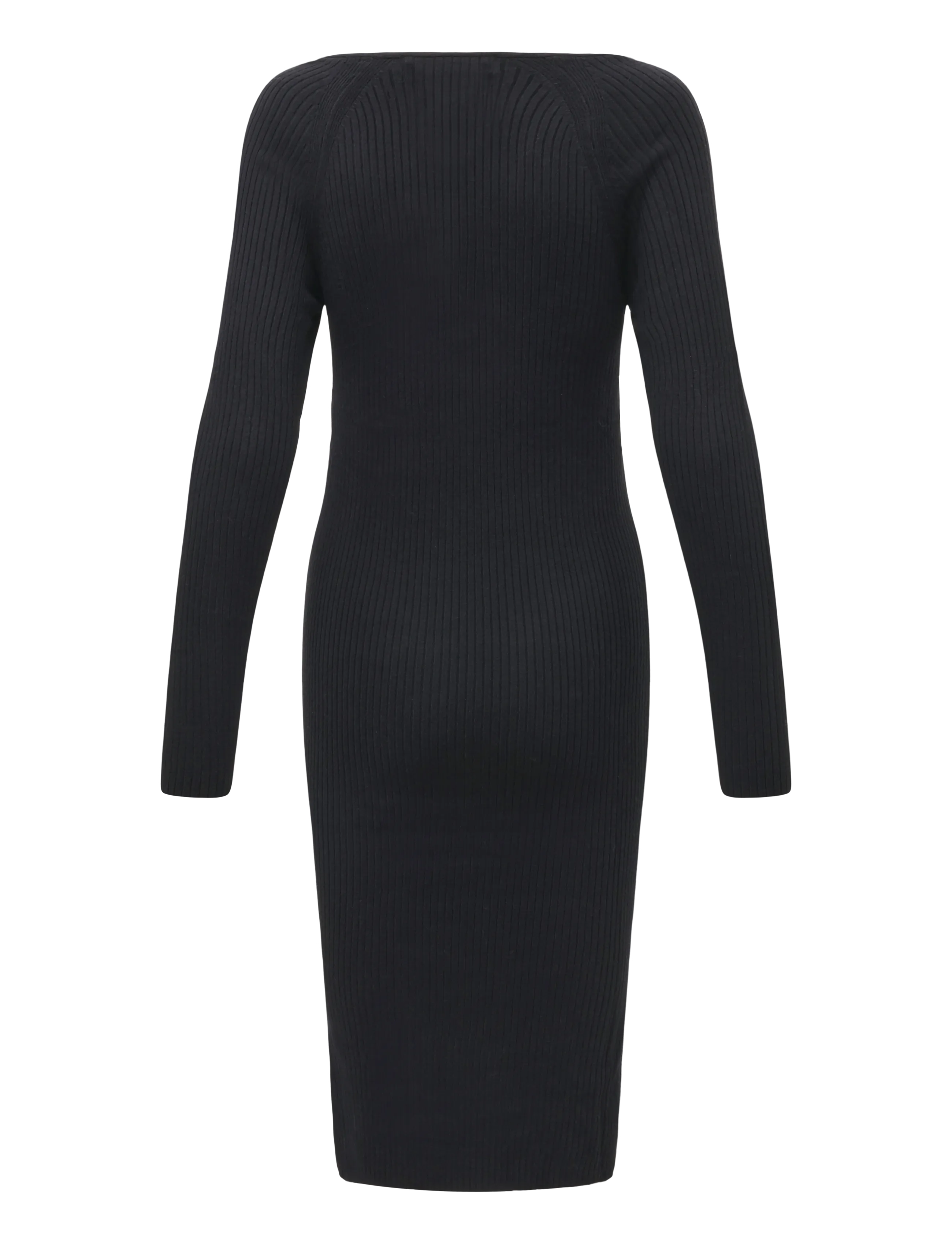 Vero Moda Maternity - VMMSABA RIB LS V-NECK BELT DRESS GA NOOS - strickkleider - black - 2