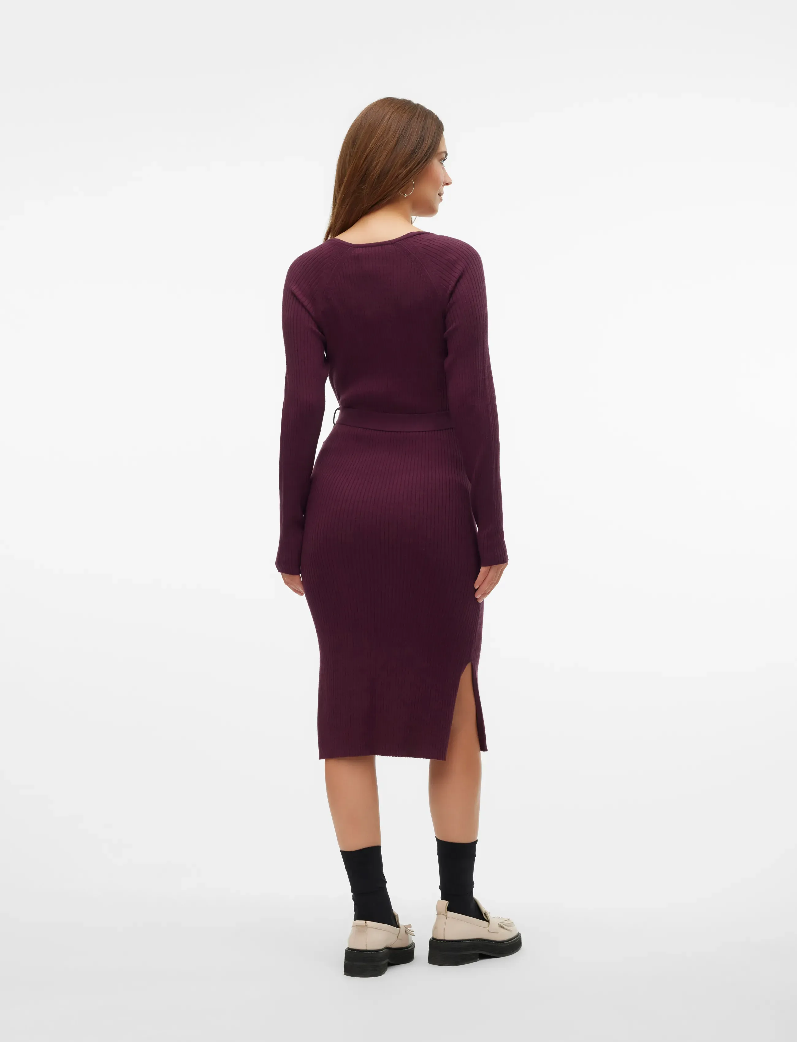 Vero Moda Maternity - VMMSABA RIB LS V-NECK BELT DRESS GA NOOS - lowest prices - winetasting - 5