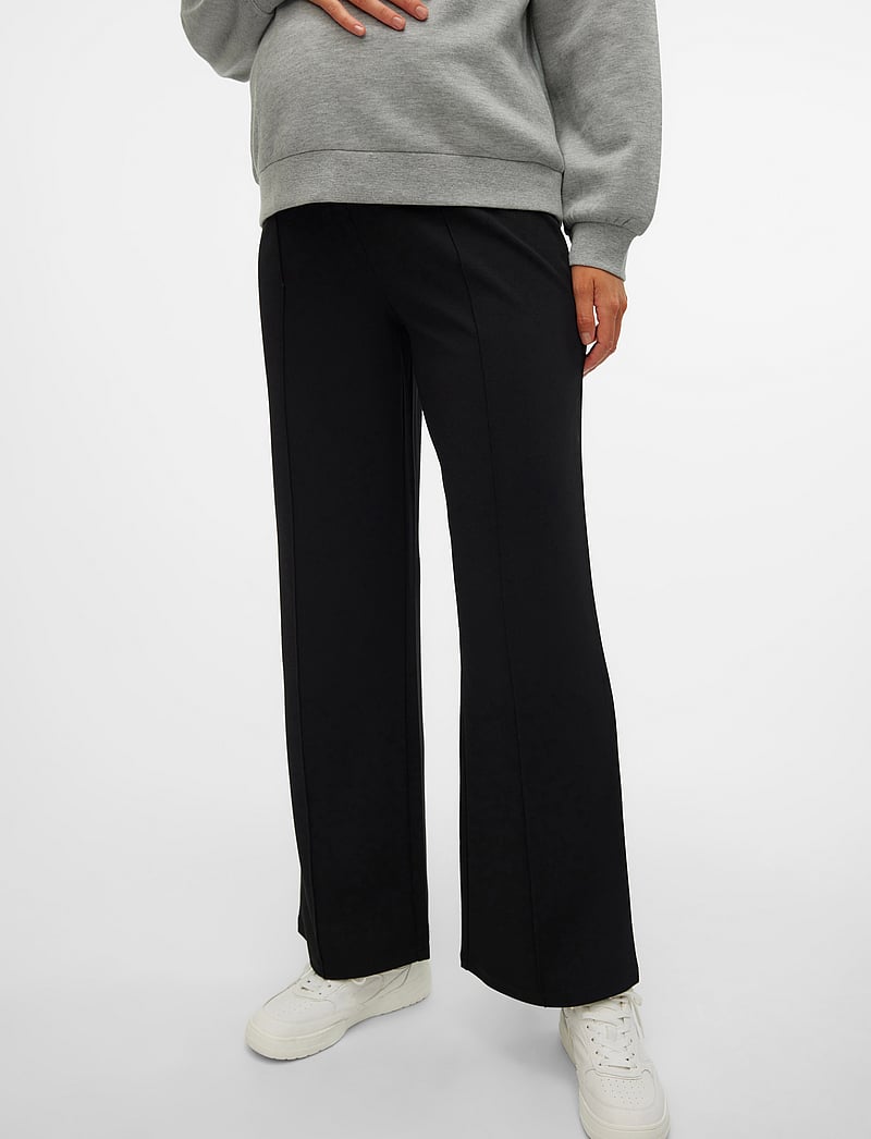 Vero Moda Maternity - VMMBECKY HW WIDE PULL ON JRS PANT NOOS - alaosat - black - 0