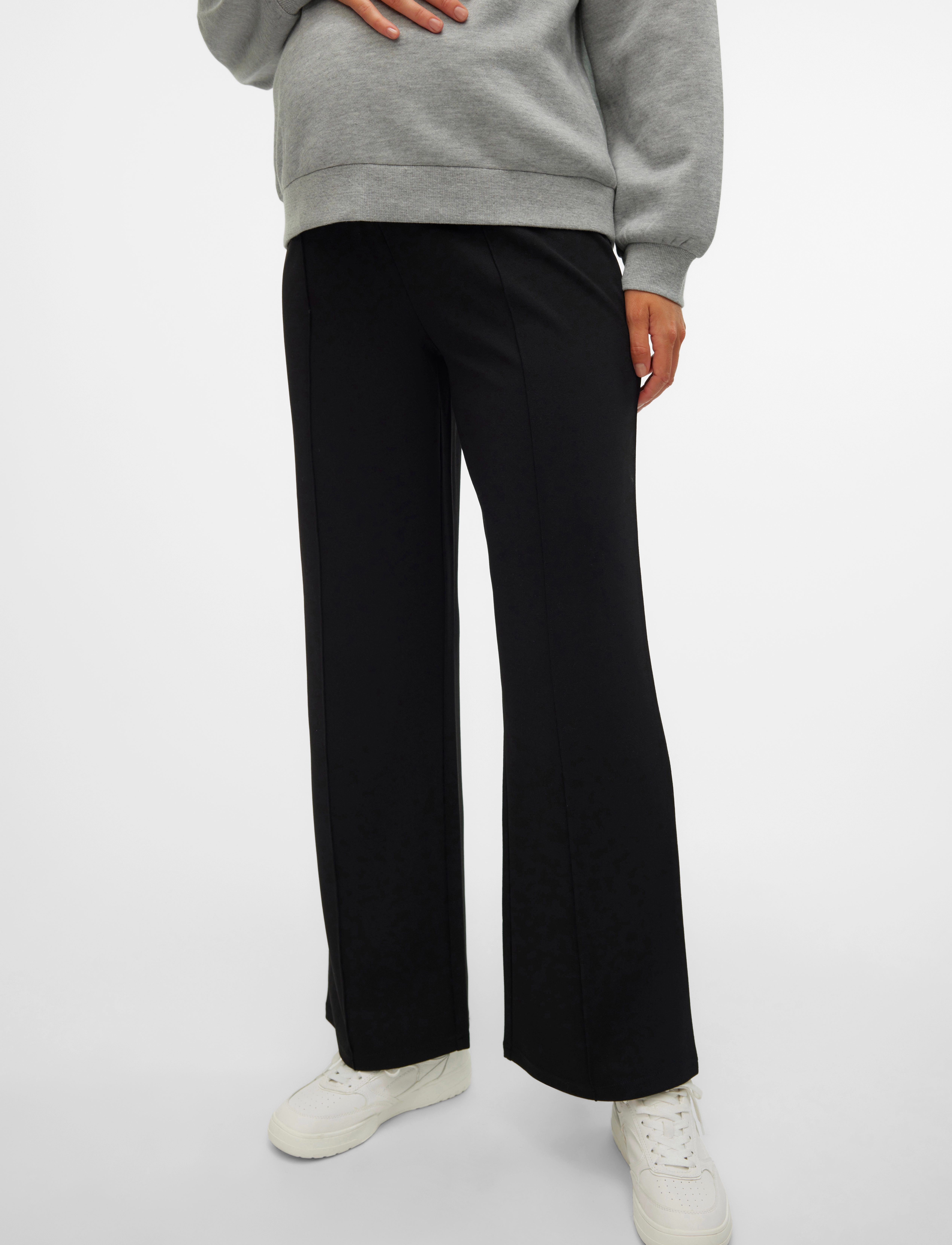 Vero Moda Maternity VMMBECKY HW WIDE PULL ON JRS PANT NOOS - Hosen - BLACK / black