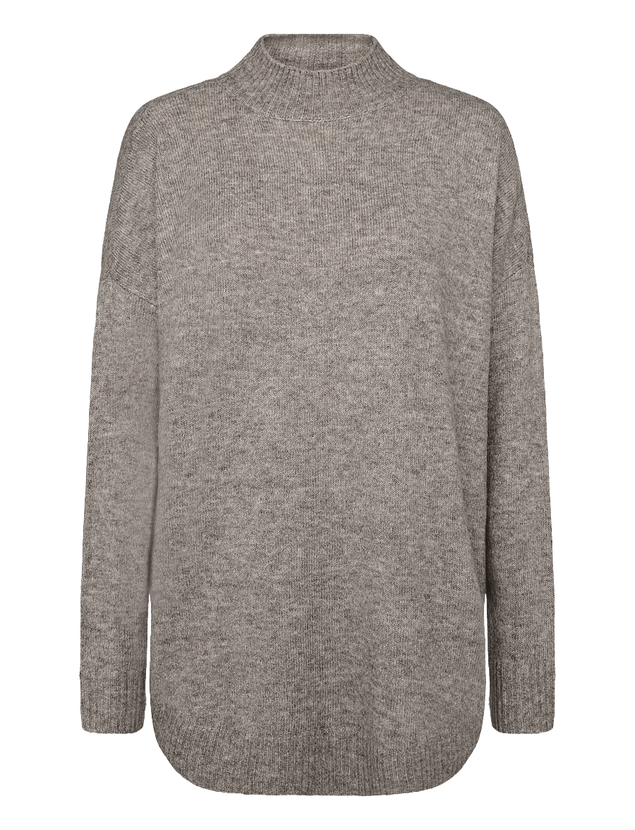 Vero Moda Maternity - VMMPLAZA LS HIGHNCK LONG PULLOVER GA - overdele - moon rock - 1