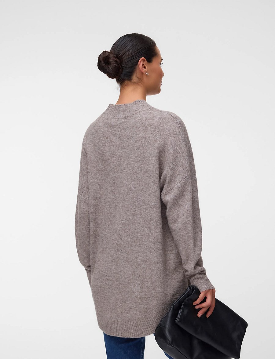 Vero Moda Maternity - VMMPLAZA LS HIGHNCK LONG PULLOVER GA - overdele - moon rock - 3
