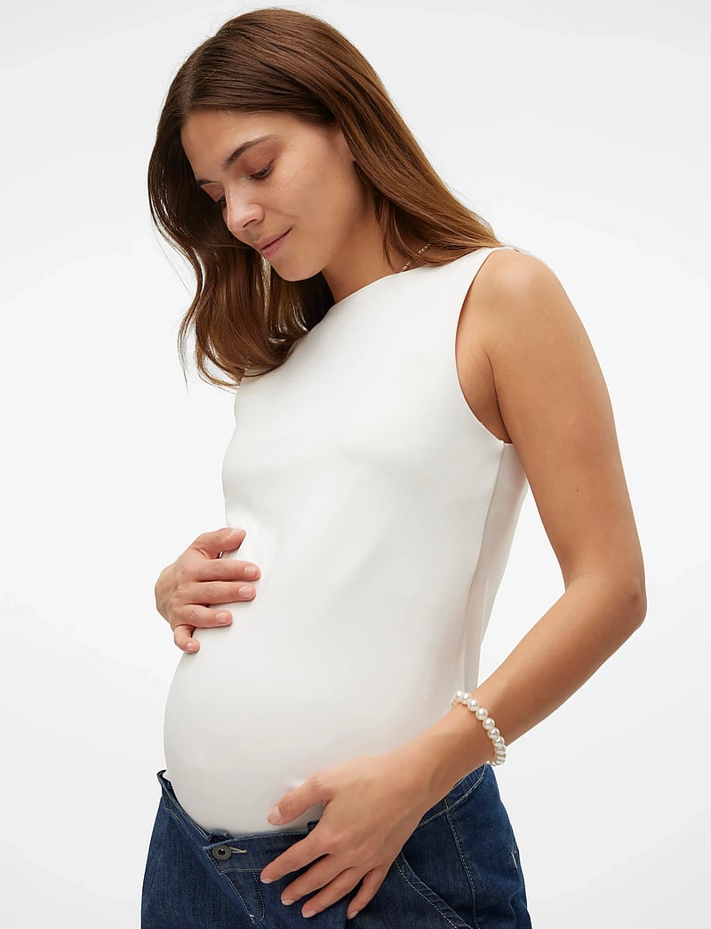 Vero Moda Maternity - VMMMILLION SL SQUARE TOP 2-WAY JRS 2PACK - tanktops - black - 4