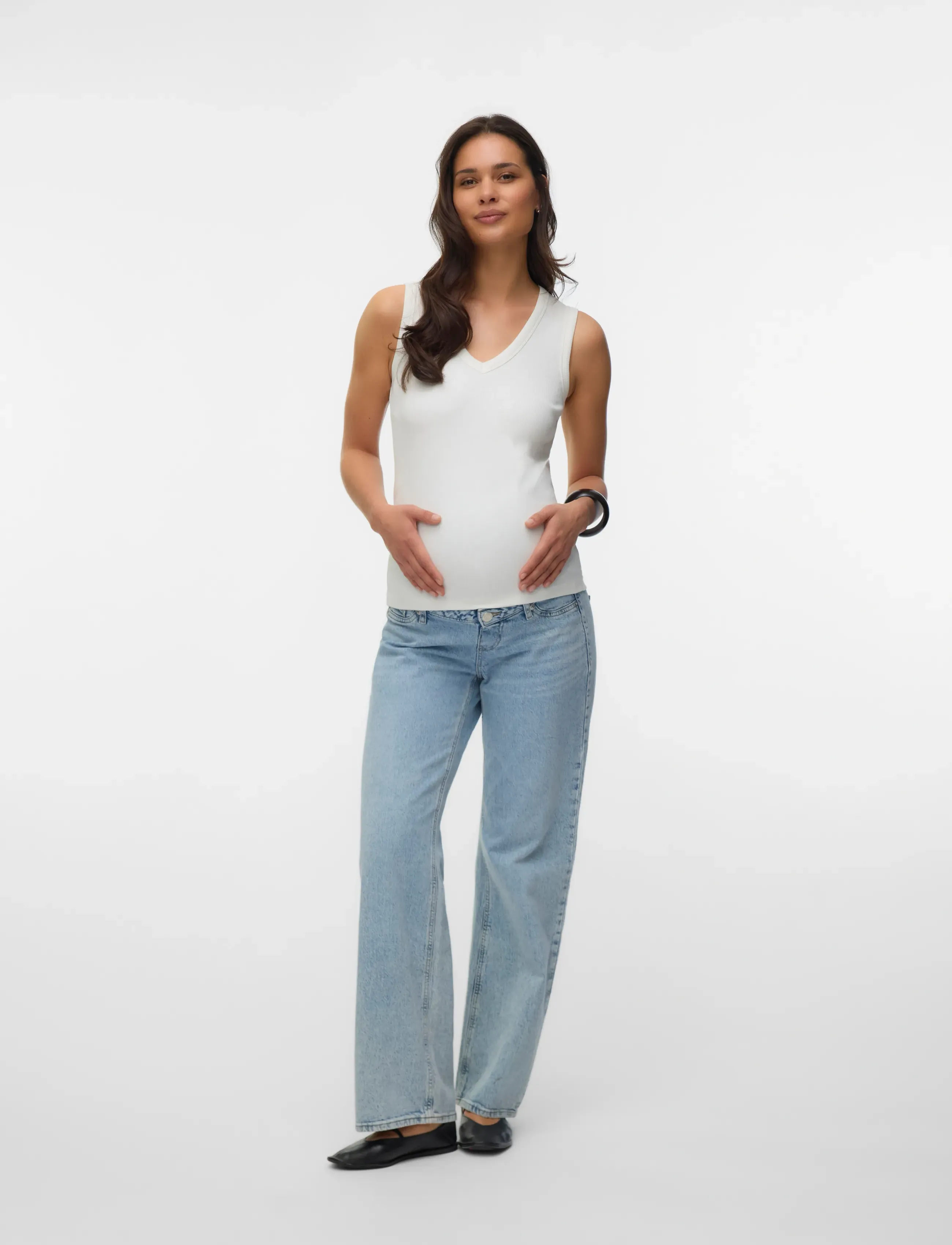 Vero Moda Maternity - VMMTESSA WIDE JEANS RA339 GA NOOS - brede jeans - light blue denim - 4