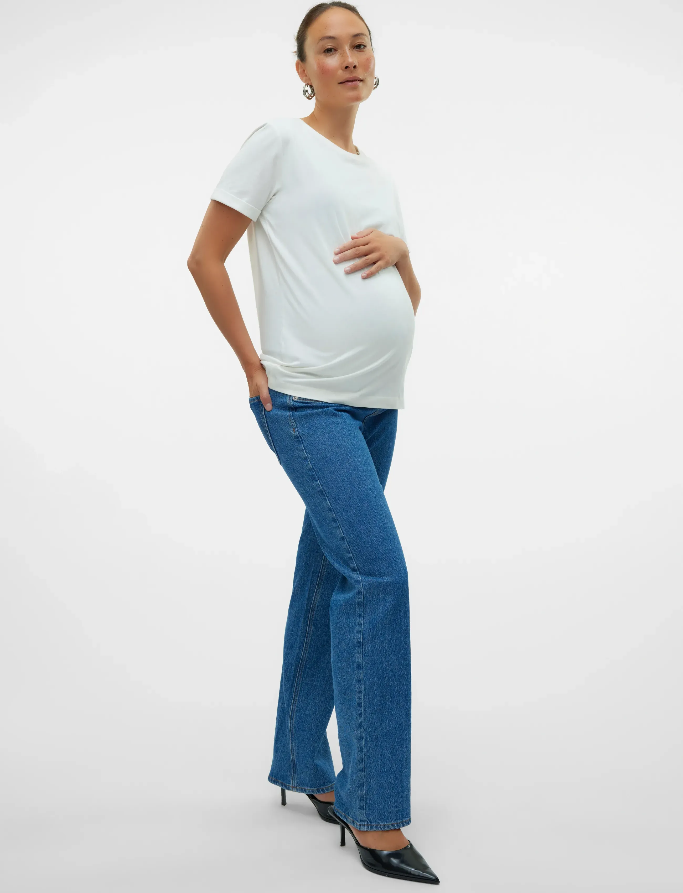Vero Moda Maternity Vmmtessa Straight Jeans Ra360 Ga, Kvinder, Lige Benede Maternitet Jeans, Blå, Str: 26 x 32
