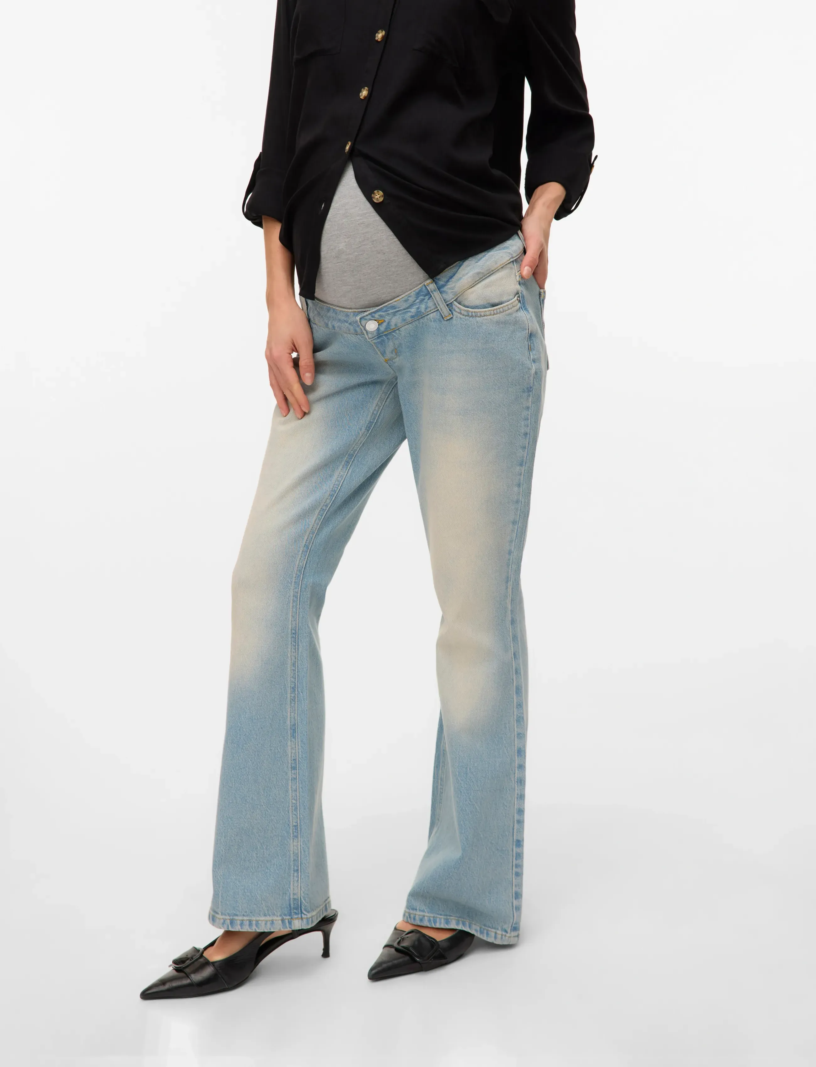 Vero Moda Maternity VMMGEMINI FLARED LB JEANS - Riided - LIGHT BLUE DENIM / blue