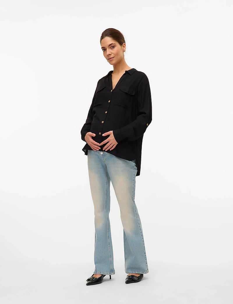 Vero Moda Maternity - VMMGEMINI FLARED LB JEANS - doły - light blue denim - 3