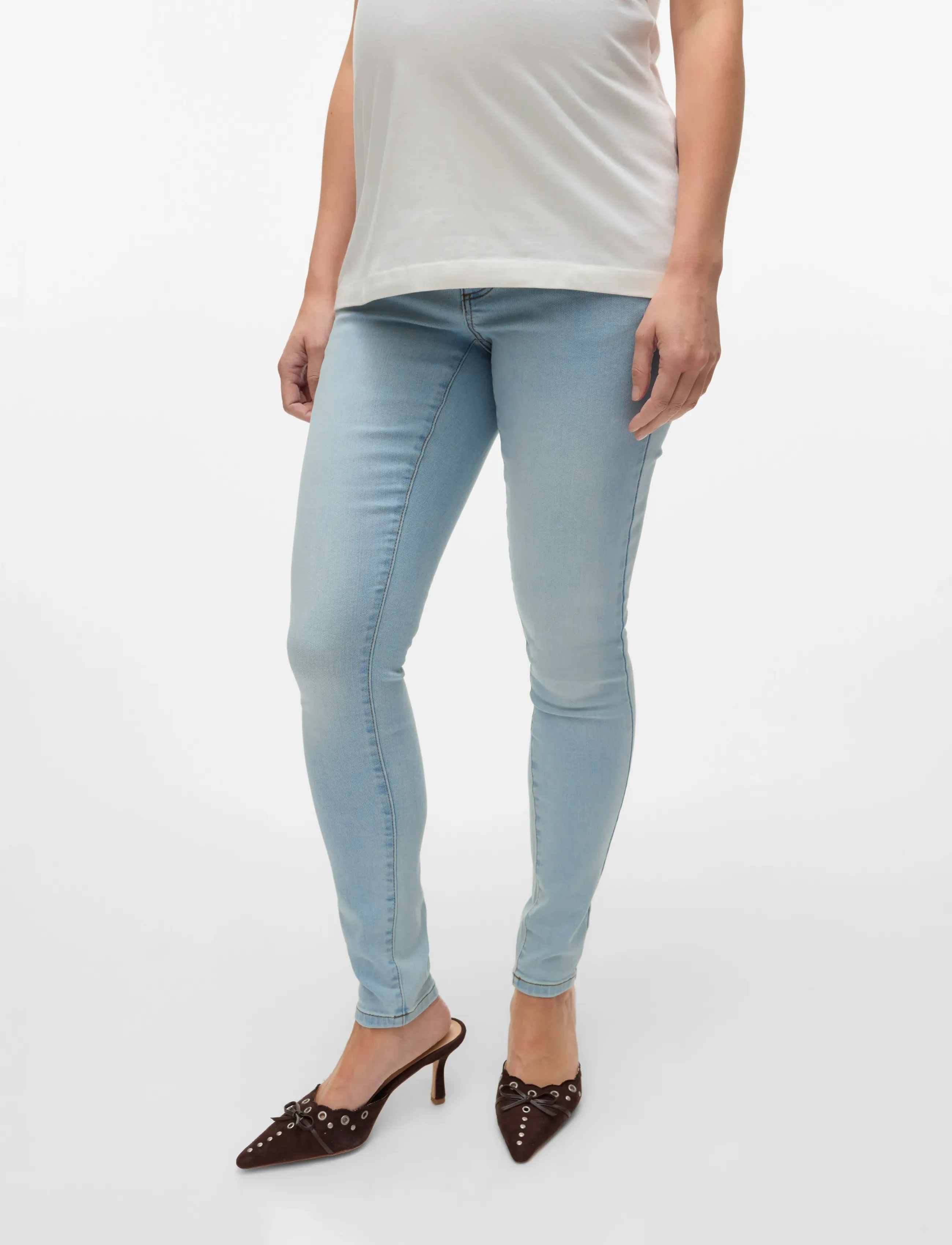 Vero Moda Maternity VMMTANYA S PIPING JEANS VI352 GA NOOS - Vero Moda Maternity - LIGHT BLUE DENIM / blue