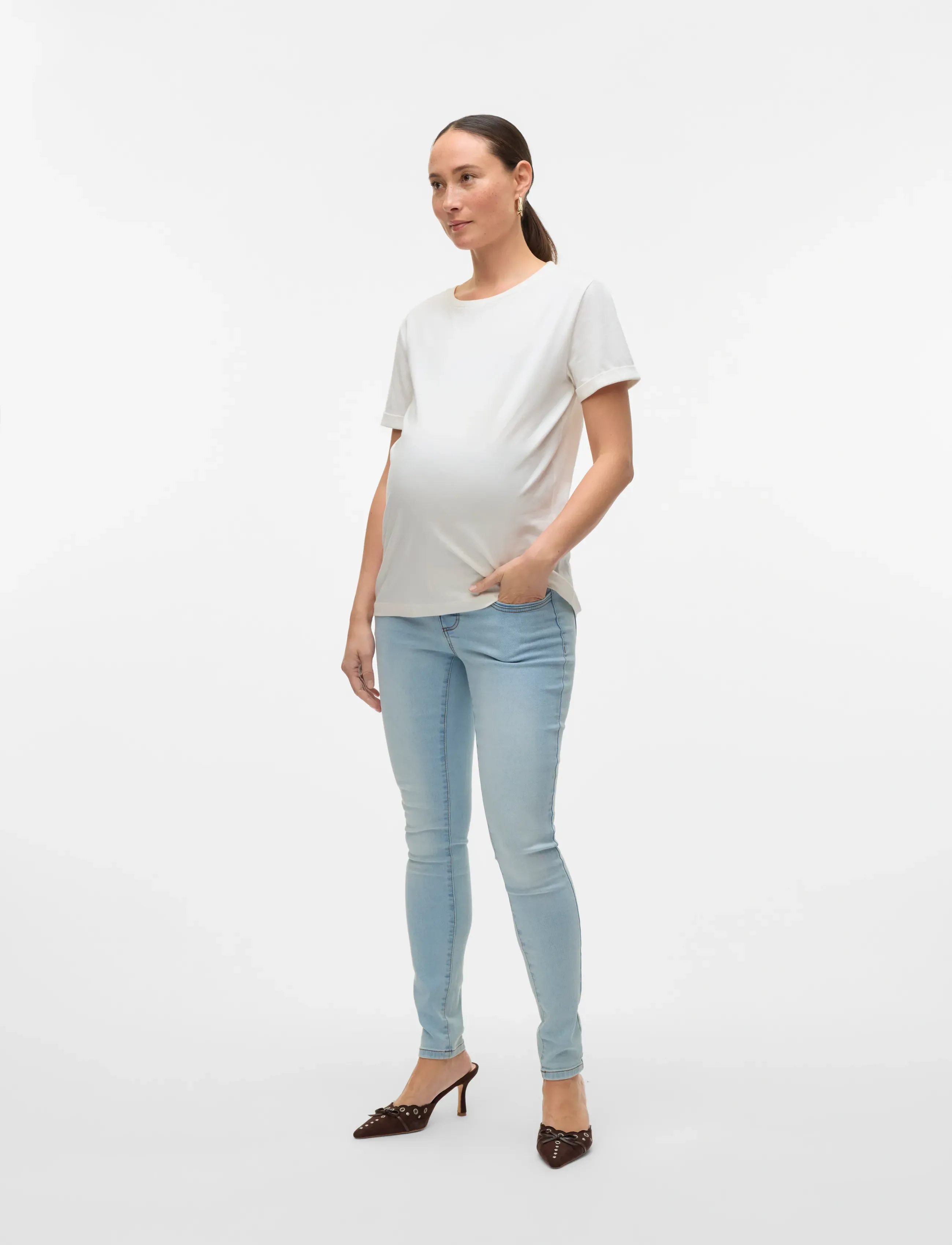 Vero Moda Maternity - VMMTANYA S PIPING JEANS VI352 GA NOOS - underdele - light blue denim - 3