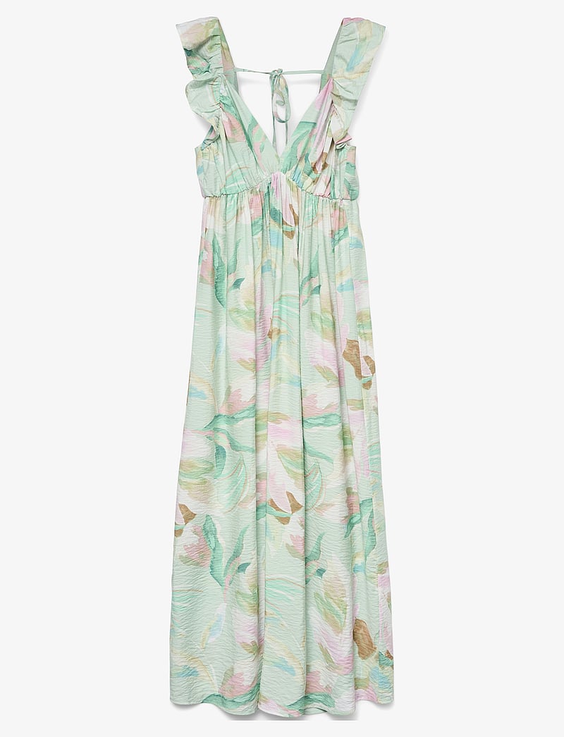 Vero Moda Maternity - VMMJOSIE SL ANKLE FRILL DRESS WVN GA - sommarklänningar - birds egg green - 0