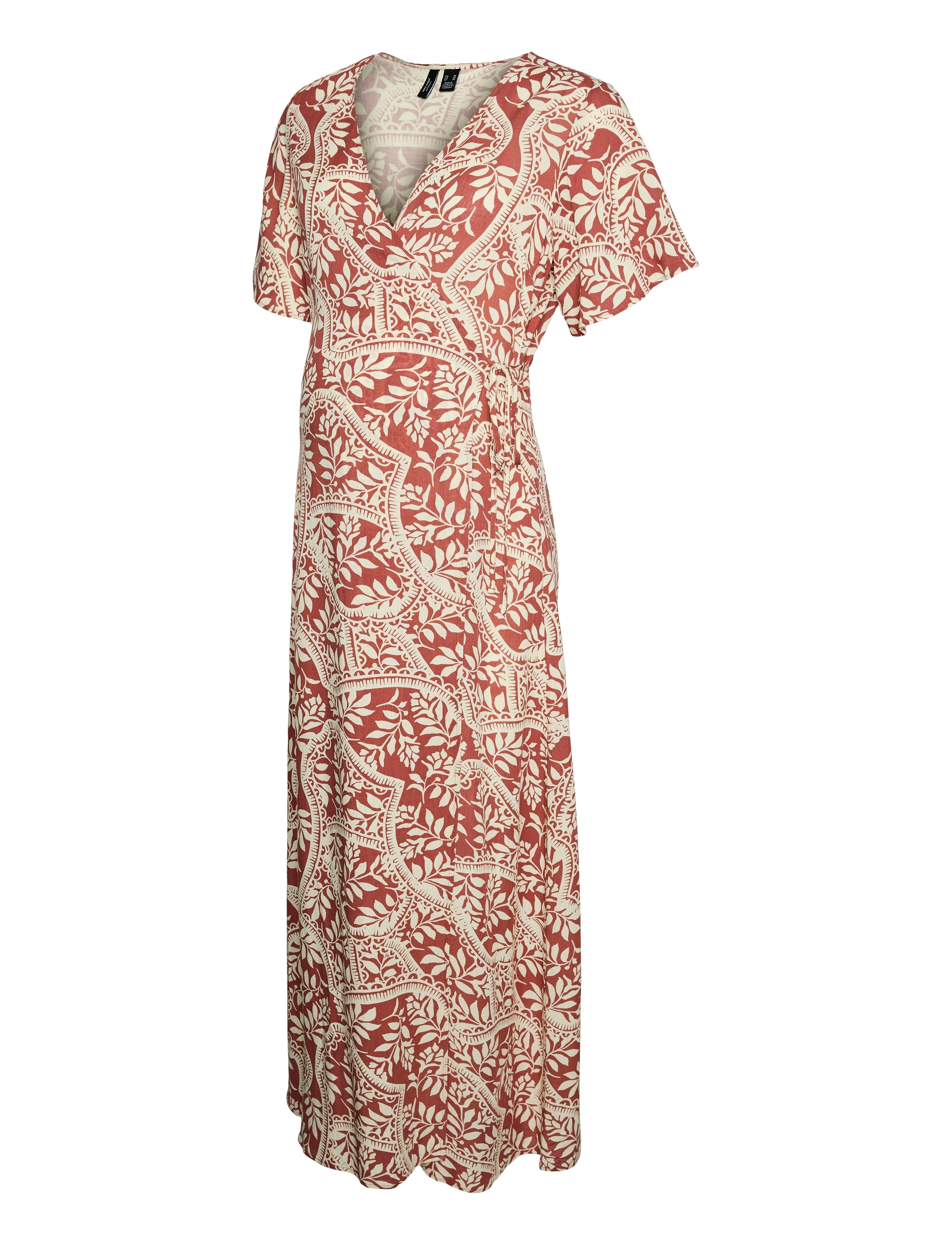 Vero Moda Maternity VMMBALI S/S ANCLE WRAP DRESS WVN GA - 4 for 3 - MARSALA / multi