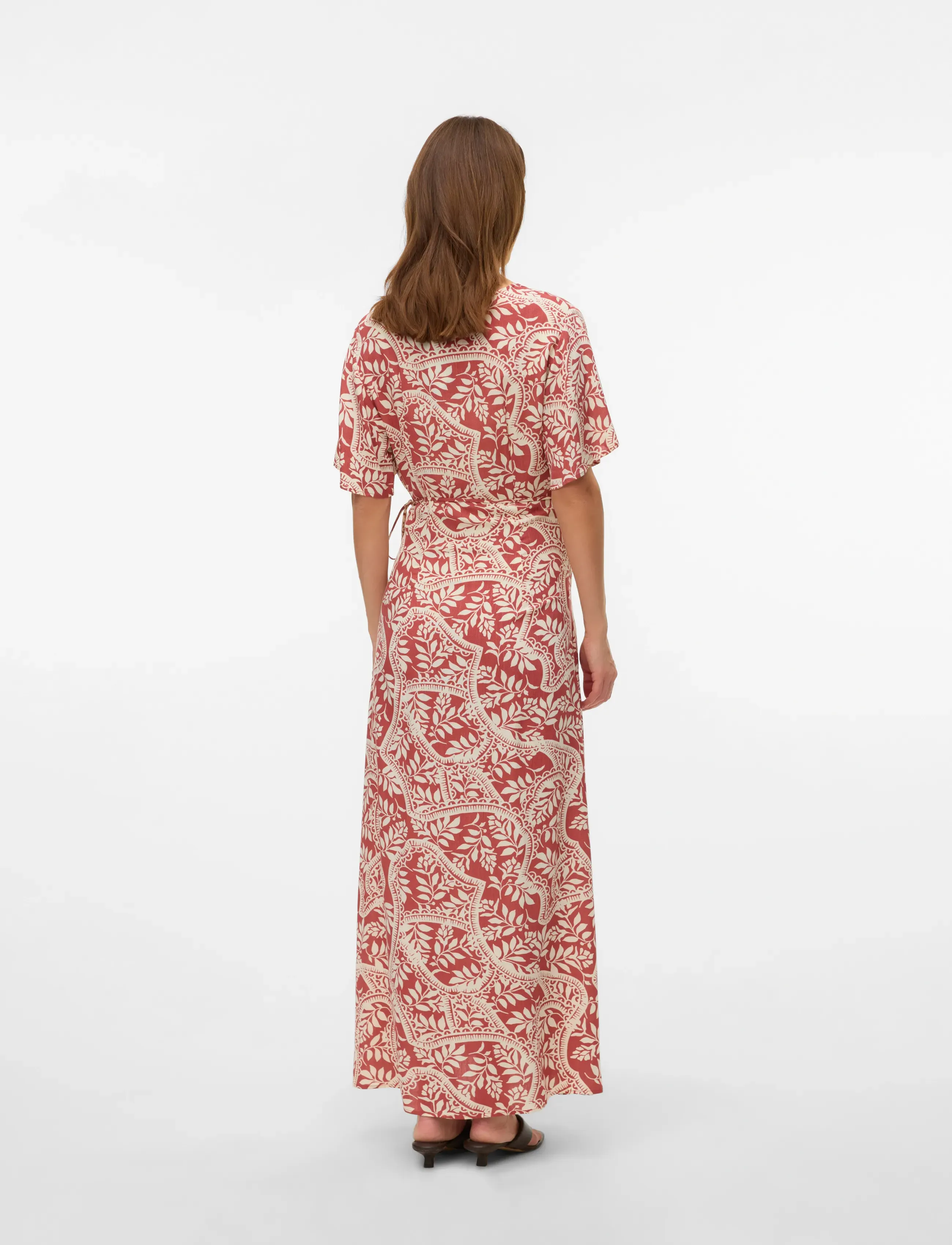 Vero Moda Maternity - VMMBALI S/S ANCLE WRAP DRESS WVN GA - sukienki - marsala - 2