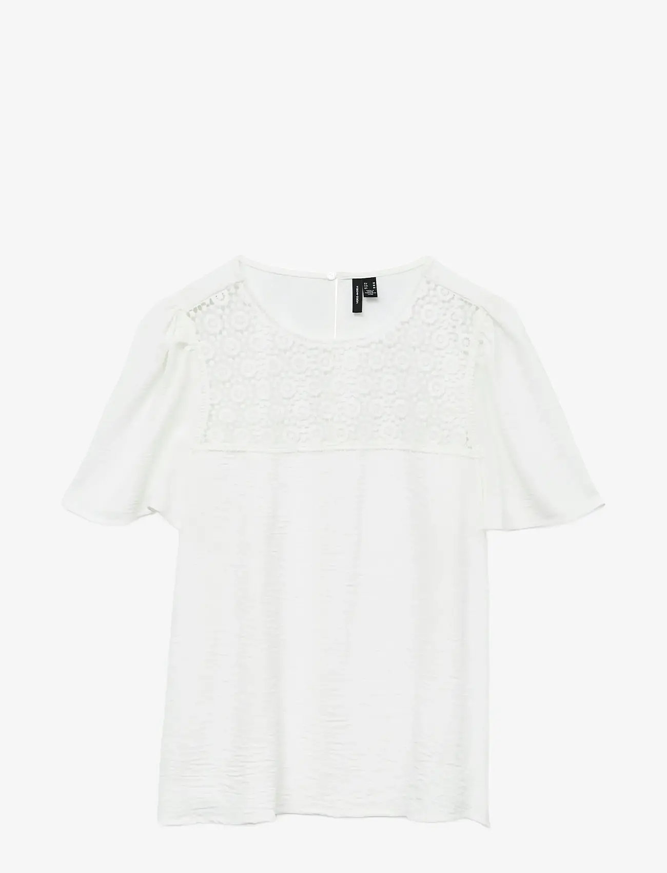 Vero Moda Maternity - VMMALVA CROCHET SS TOP WVN GA - kortärmade t-shirts - cloud dancer - 0