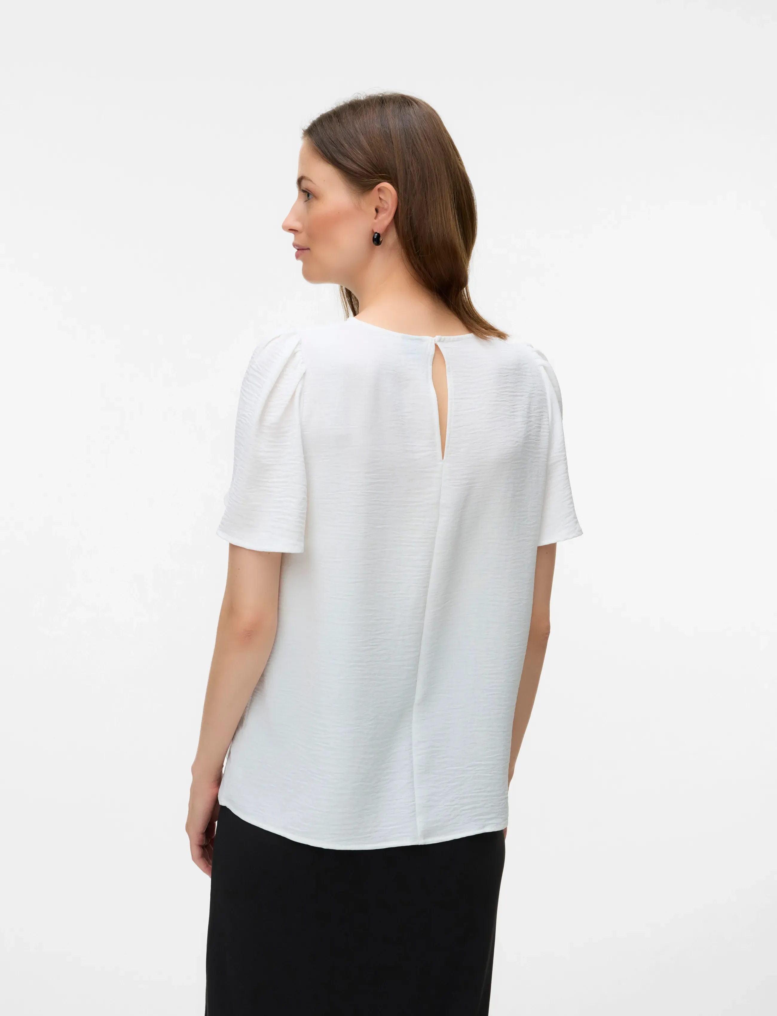Vero Moda Maternity - VMMALVA CROCHET SS TOP WVN GA - krótki rękaw - cloud dancer - 2