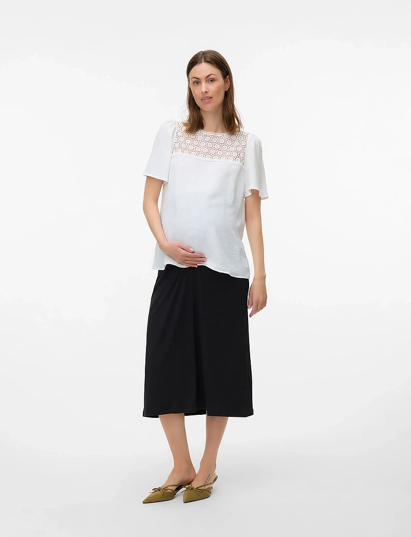 Vero Moda Maternity - VMMALVA CROCHET SS TOP WVN GA - kurzärmelige - cloud dancer - 3