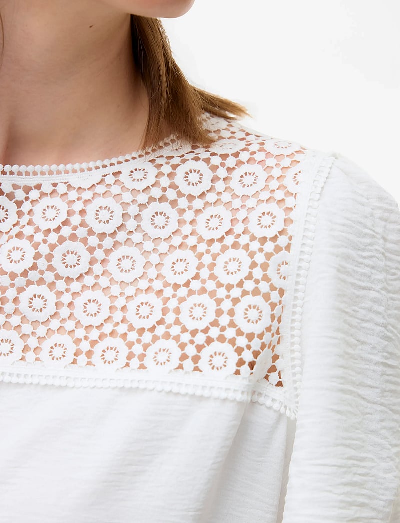 Vero Moda Maternity - VMMALVA CROCHET SS TOP WVN GA - kurzärmelige - cloud dancer - 5