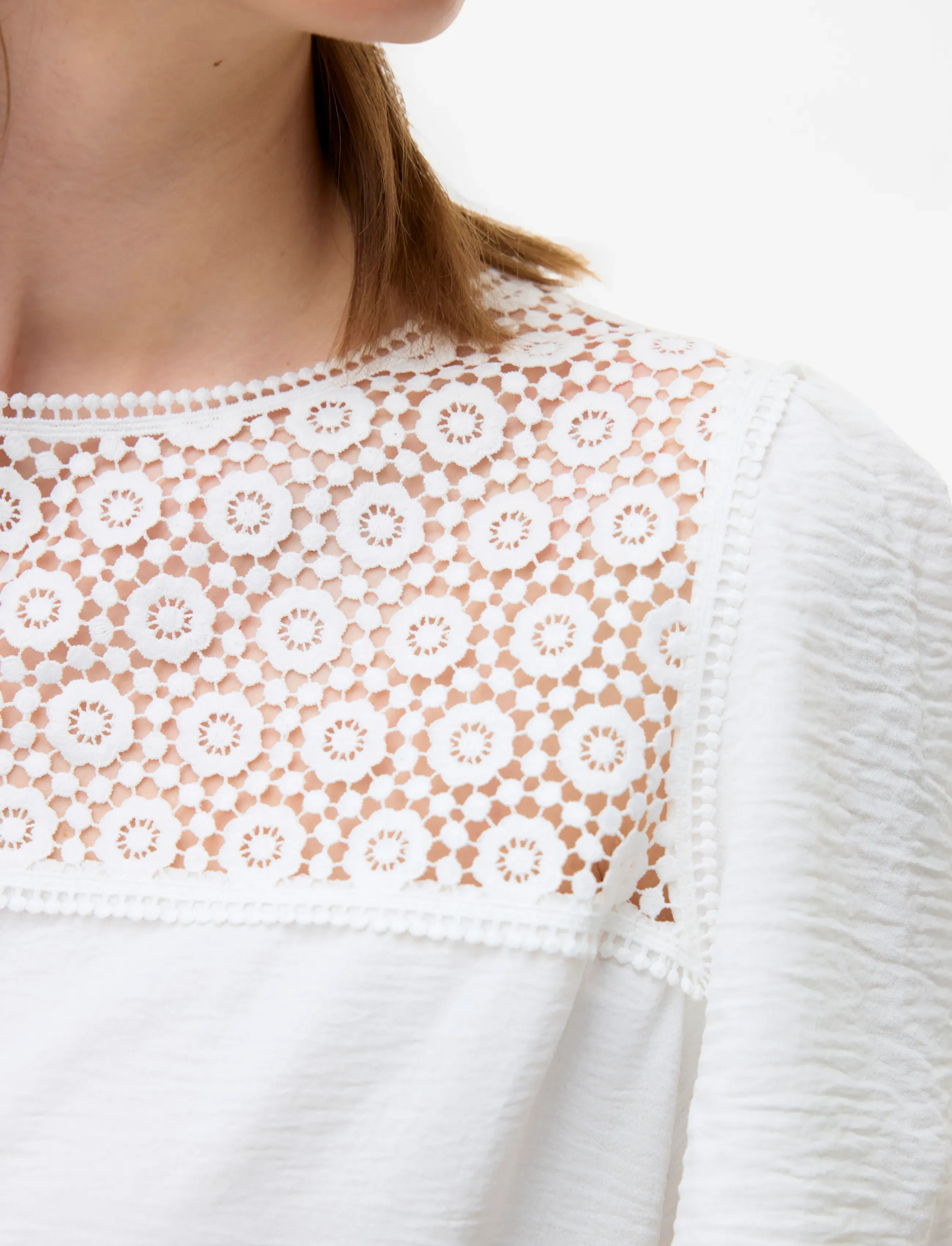 Vero Moda Maternity - VMMALVA CROCHET SS TOP WVN GA - krótki rękaw - cloud dancer - 5