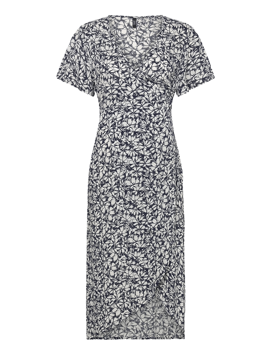 Vero Moda Maternity - VMMMENNY SS CALF WRAP DRESS GA - slå-om-kjoler - navy blazer - 1