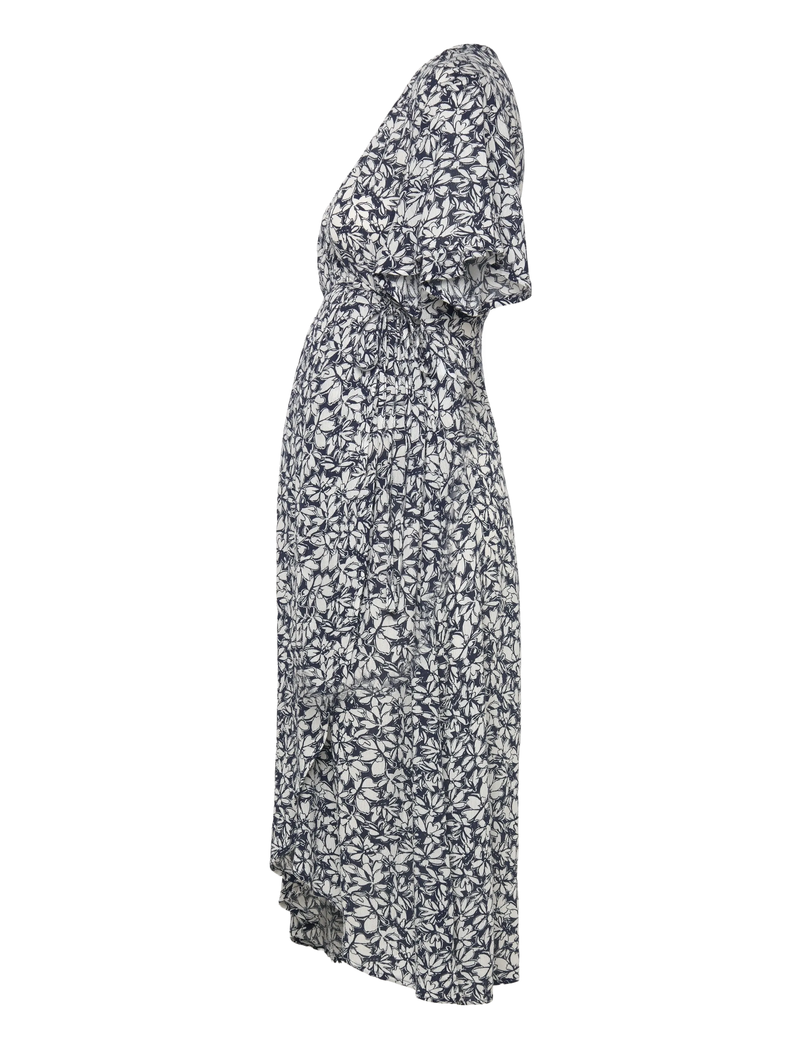 Vero Moda Maternity - VMMMENNY SS CALF WRAP DRESS GA - slå-om-kjoler - navy blazer - 3