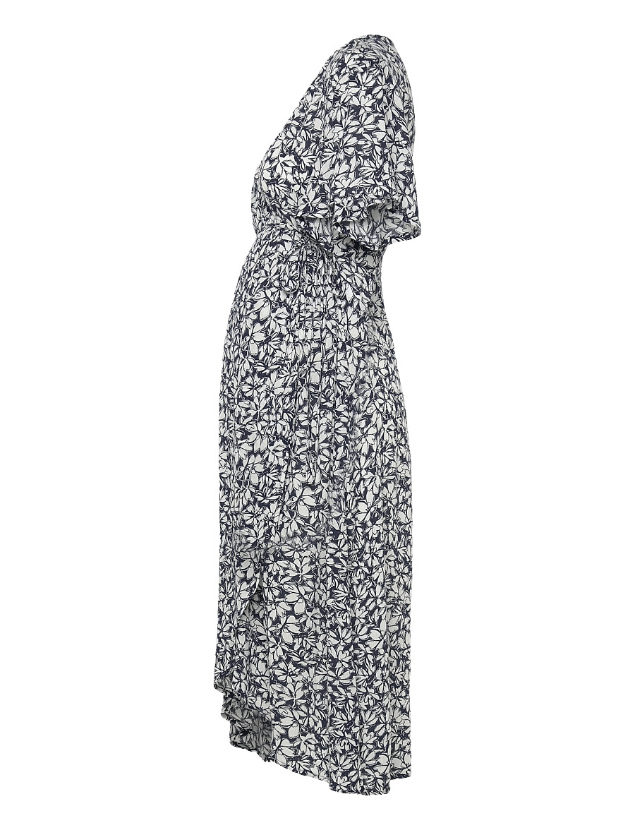 Vero Moda Maternity - VMMMENNY SS CALF WRAP DRESS GA - slå-om-kjoler - navy blazer - 3