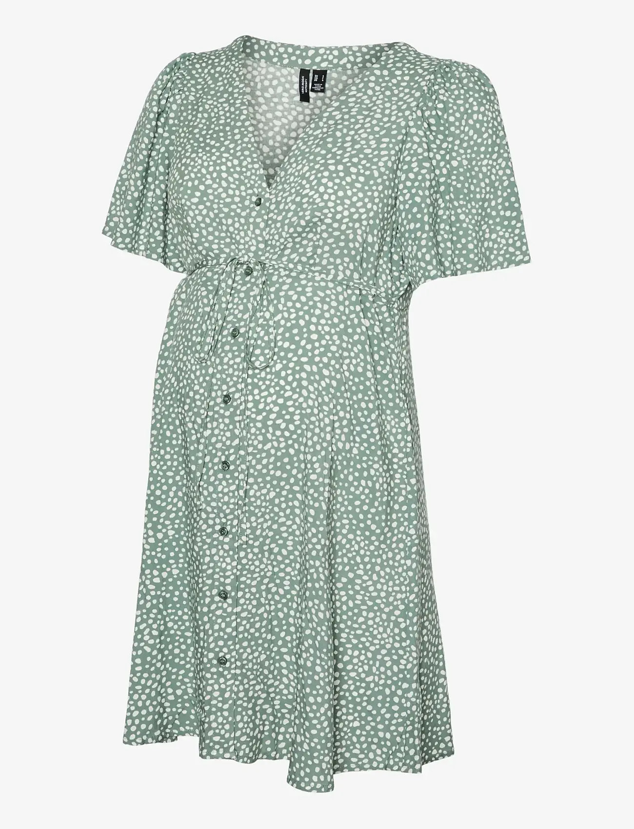 Vero Moda Maternity - VMMALBA SS SHORT DRESS WVN GA - summer dresses - laurel wreath - 1