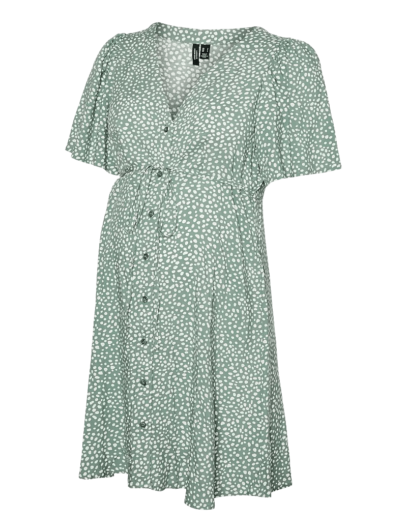 Vero Moda Maternity - VMMALBA SS SHORT DRESS WVN GA - summer dresses - laurel wreath - 1