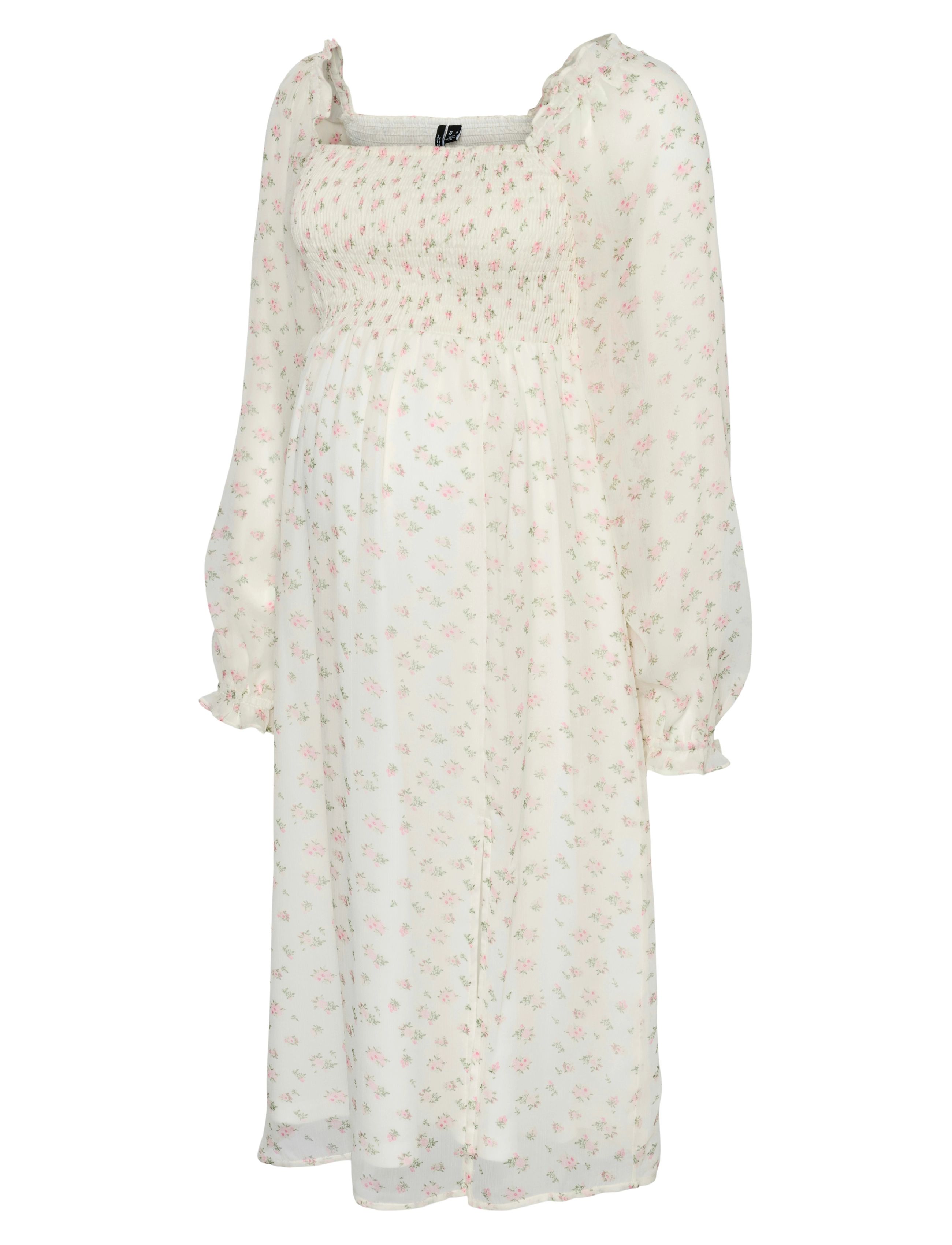 Vero Moda Maternity VMMSMILLA LS CALF SMOCK DRESS WVN GA - Vero Moda Maternity - BRIGHT WHITE / white